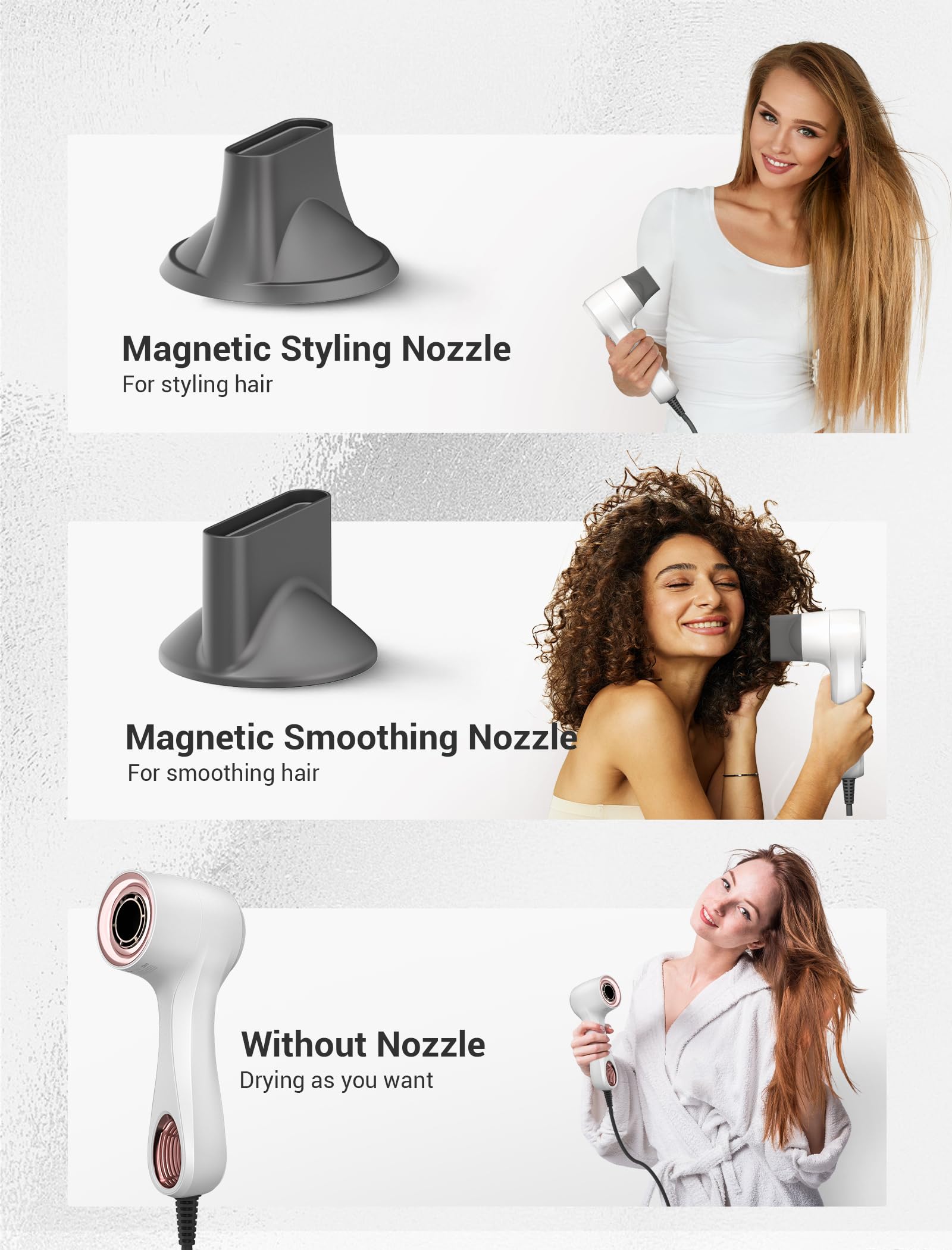 Professional Portable High Speed Hair Dryer - White - 图片6