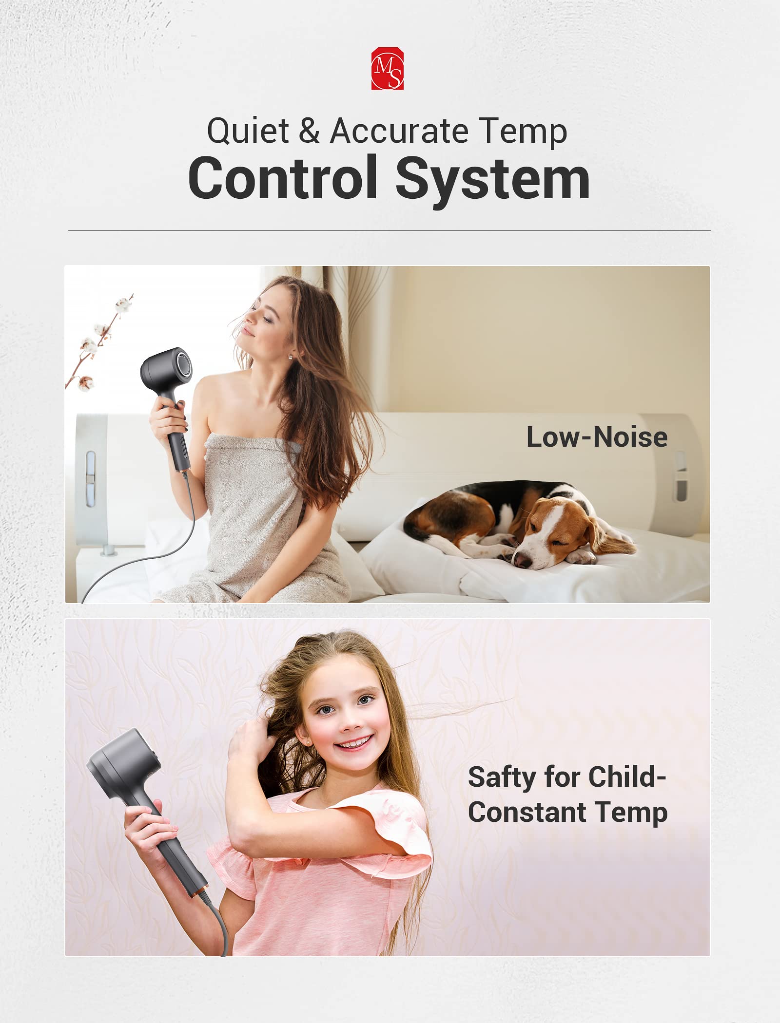 Professional Portable lonic Hair Dryer - Black - 图片4