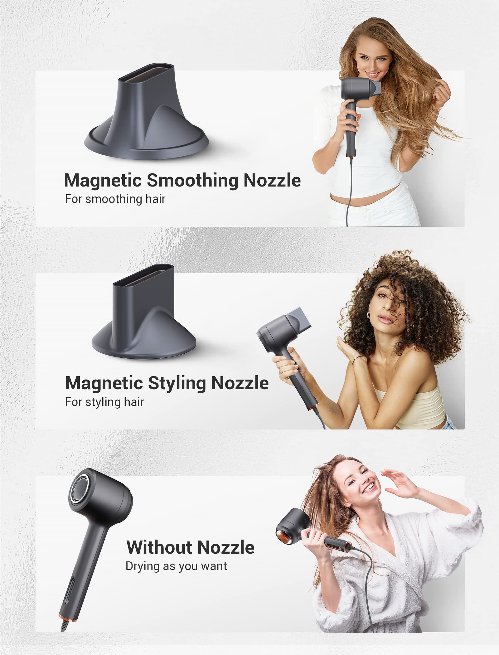 Professional Portable lonic Hair Dryer - Black - 图片6