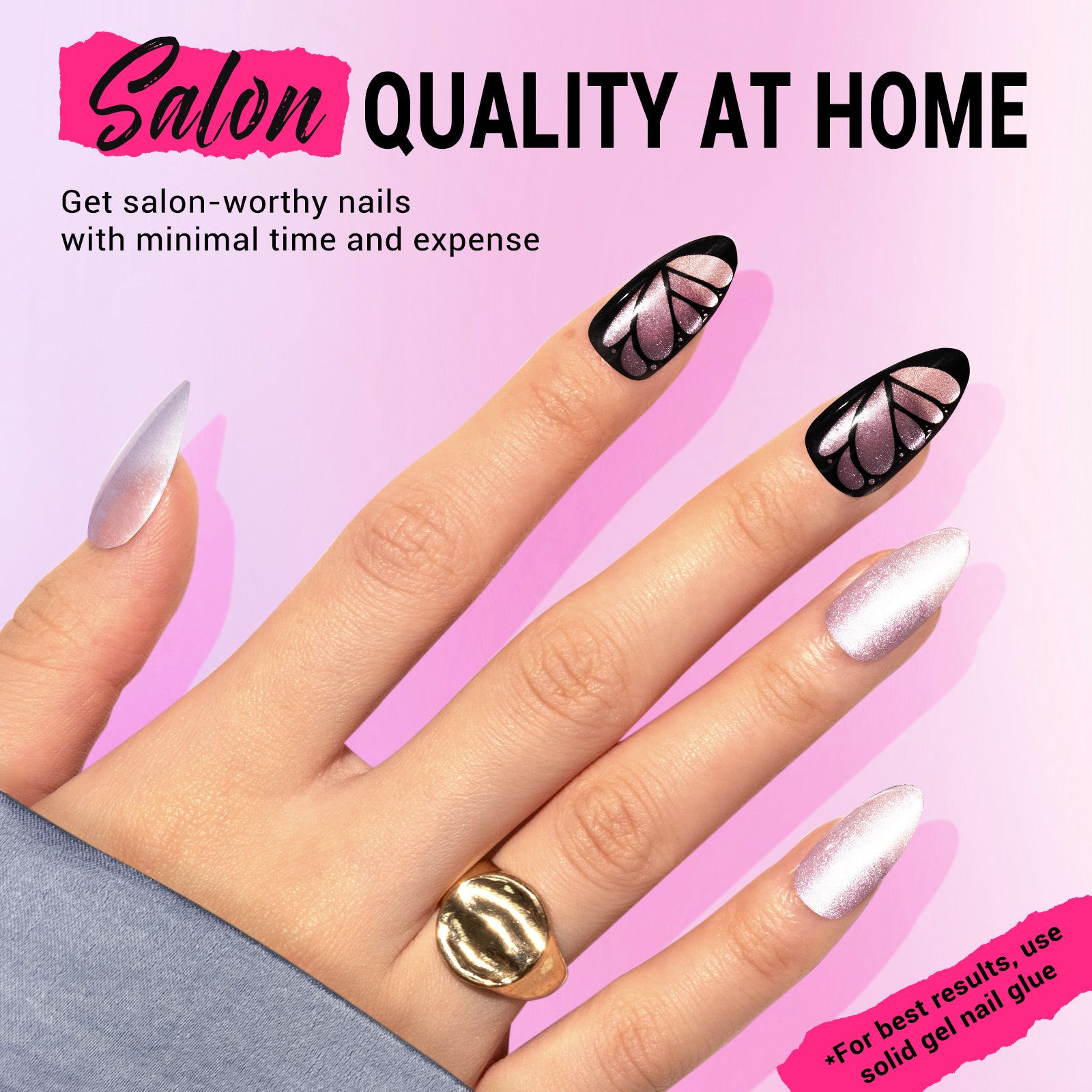 Purple Butterfly Press On Nails Kit - US ONLY - 图片4