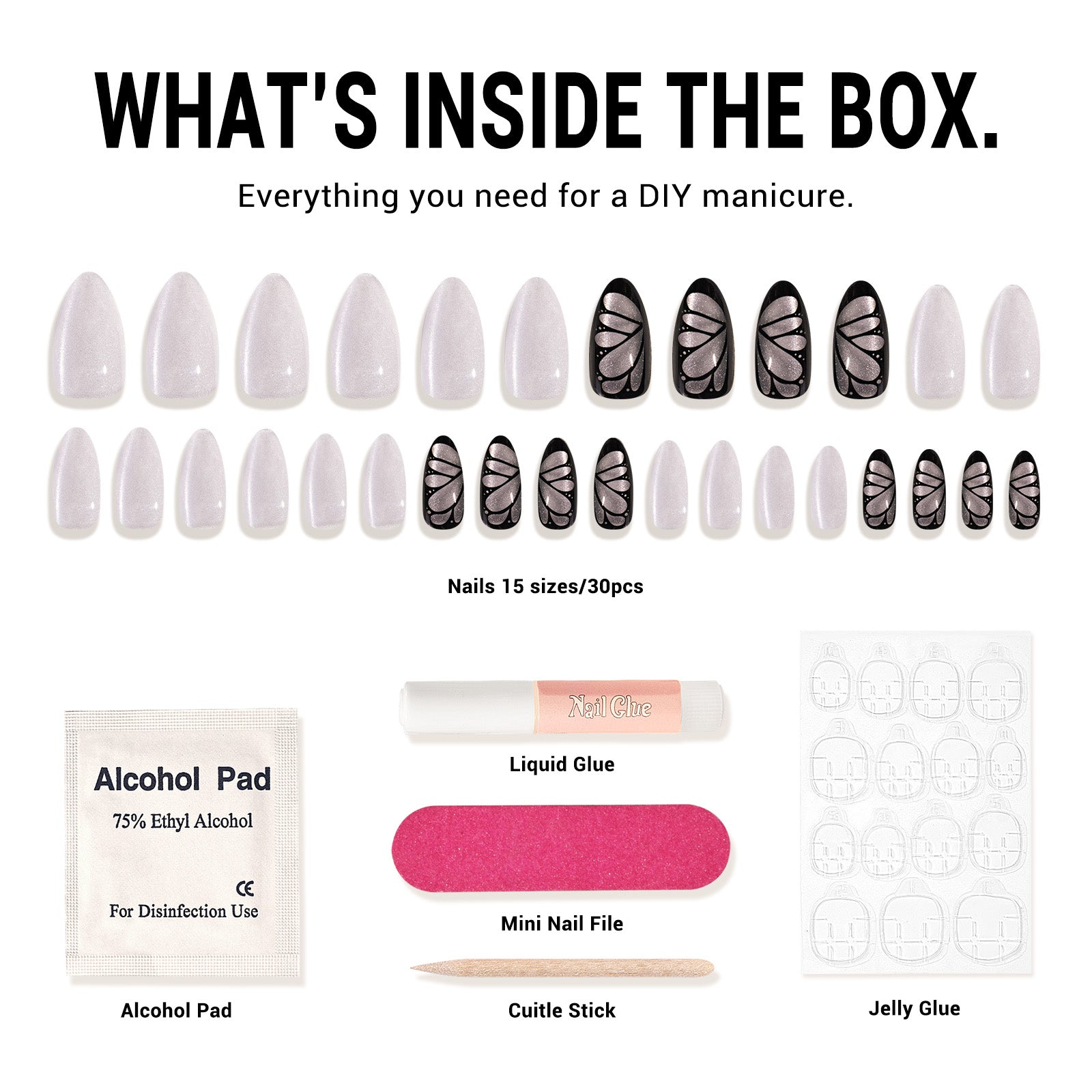 Purple Butterfly Press On Nails Kit - US ONLY - 图片5