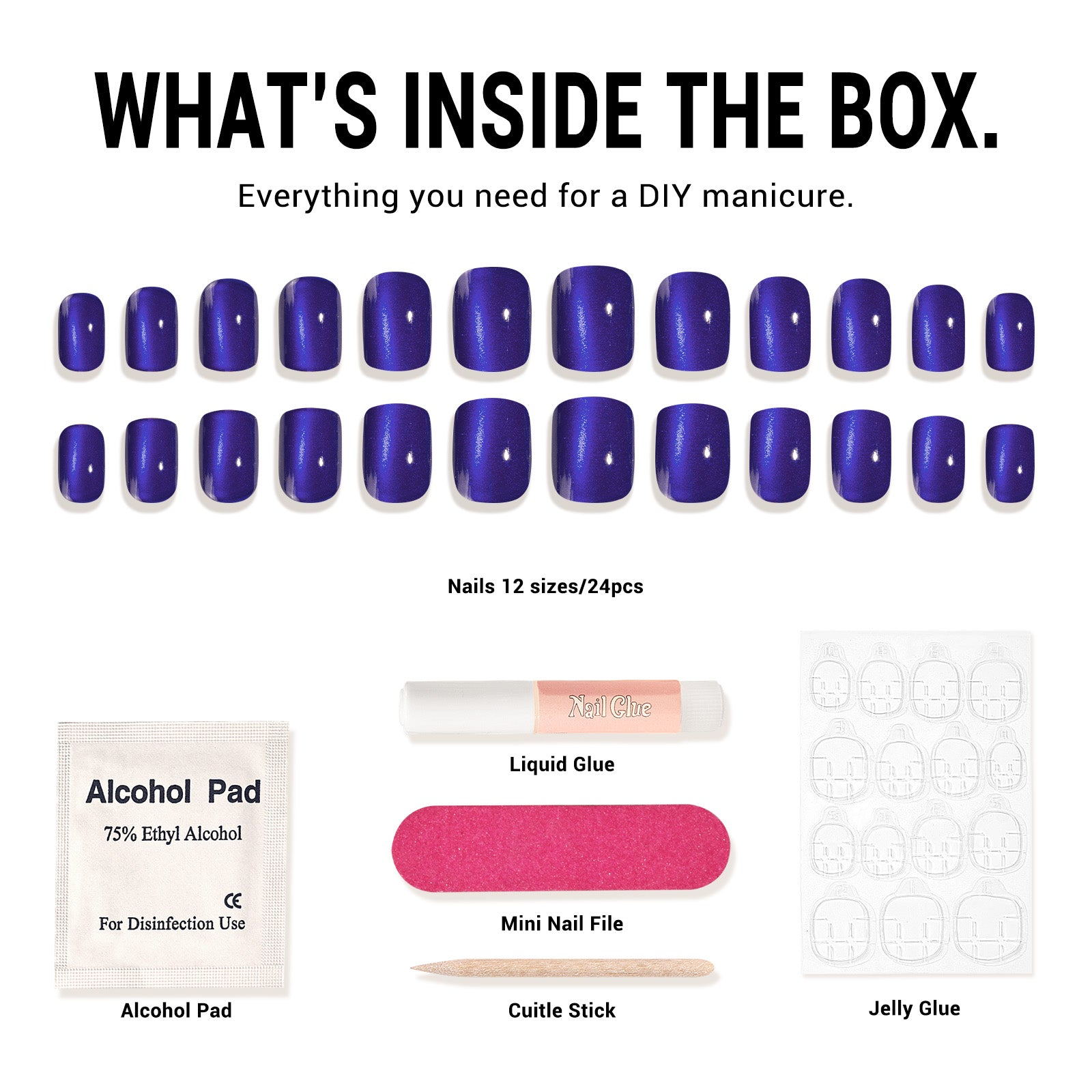 Purple Cat Eye Press On Nails Kit - US ONLY - 图片6