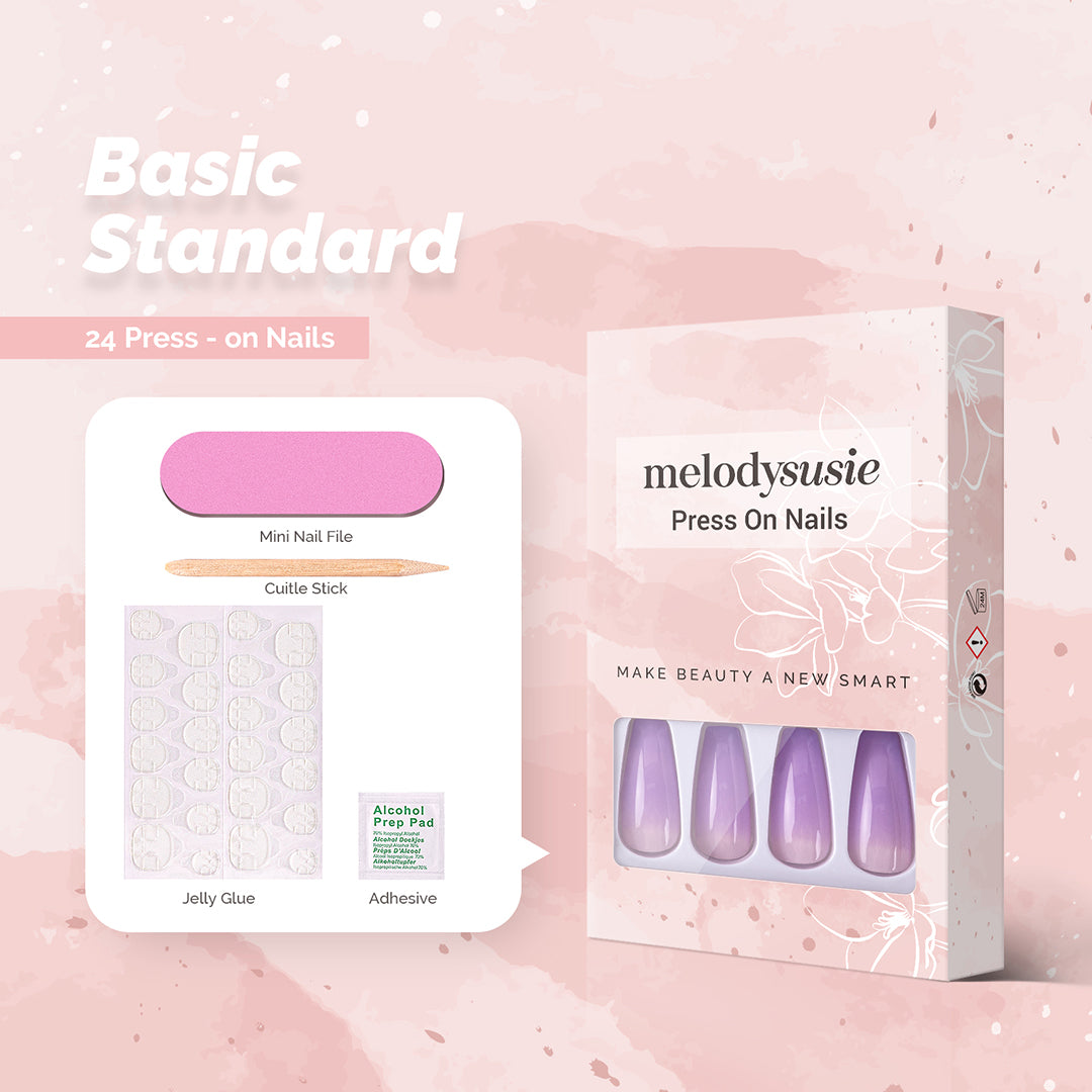 Purple Cream Acrylic Press On Nails Kits - 图片3