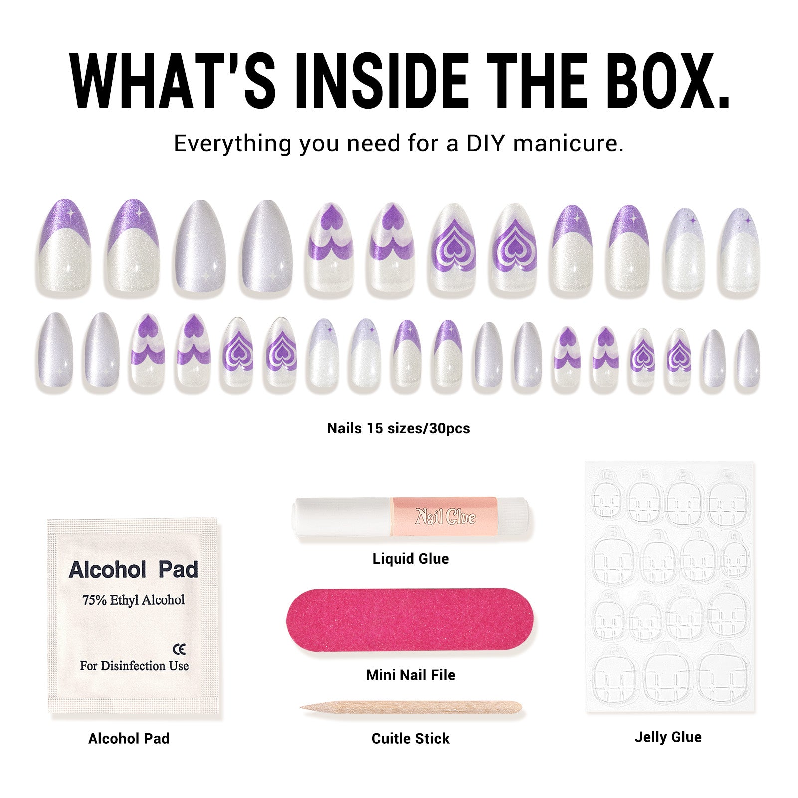 Purple Heart Press On Nails Kit - US ONLY - 图片5