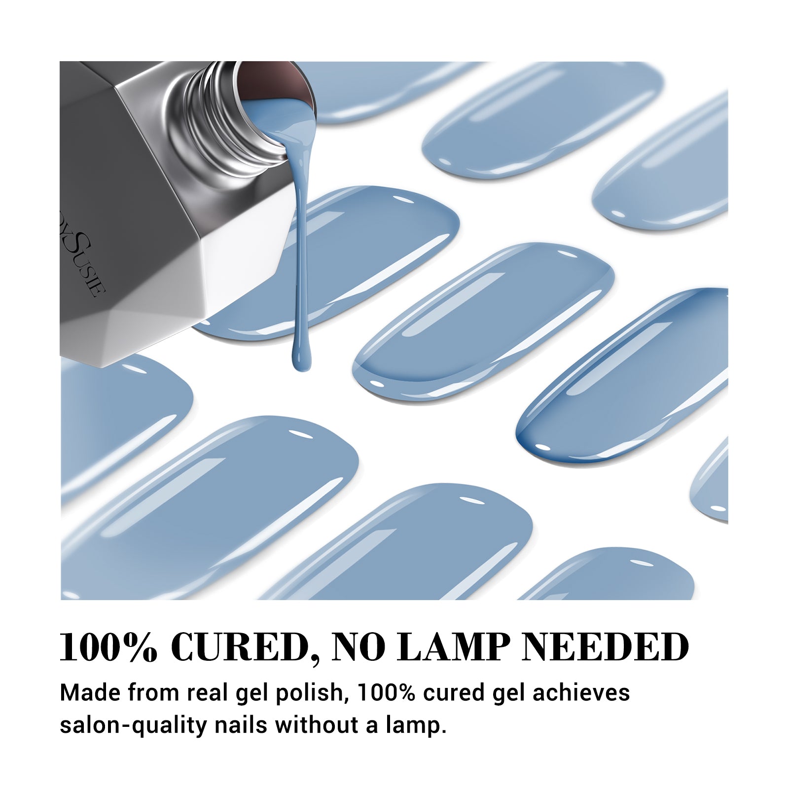 Qcoat Fully Cured Gel Nail Strips - Baby Blue(US ONLY) - 图片2