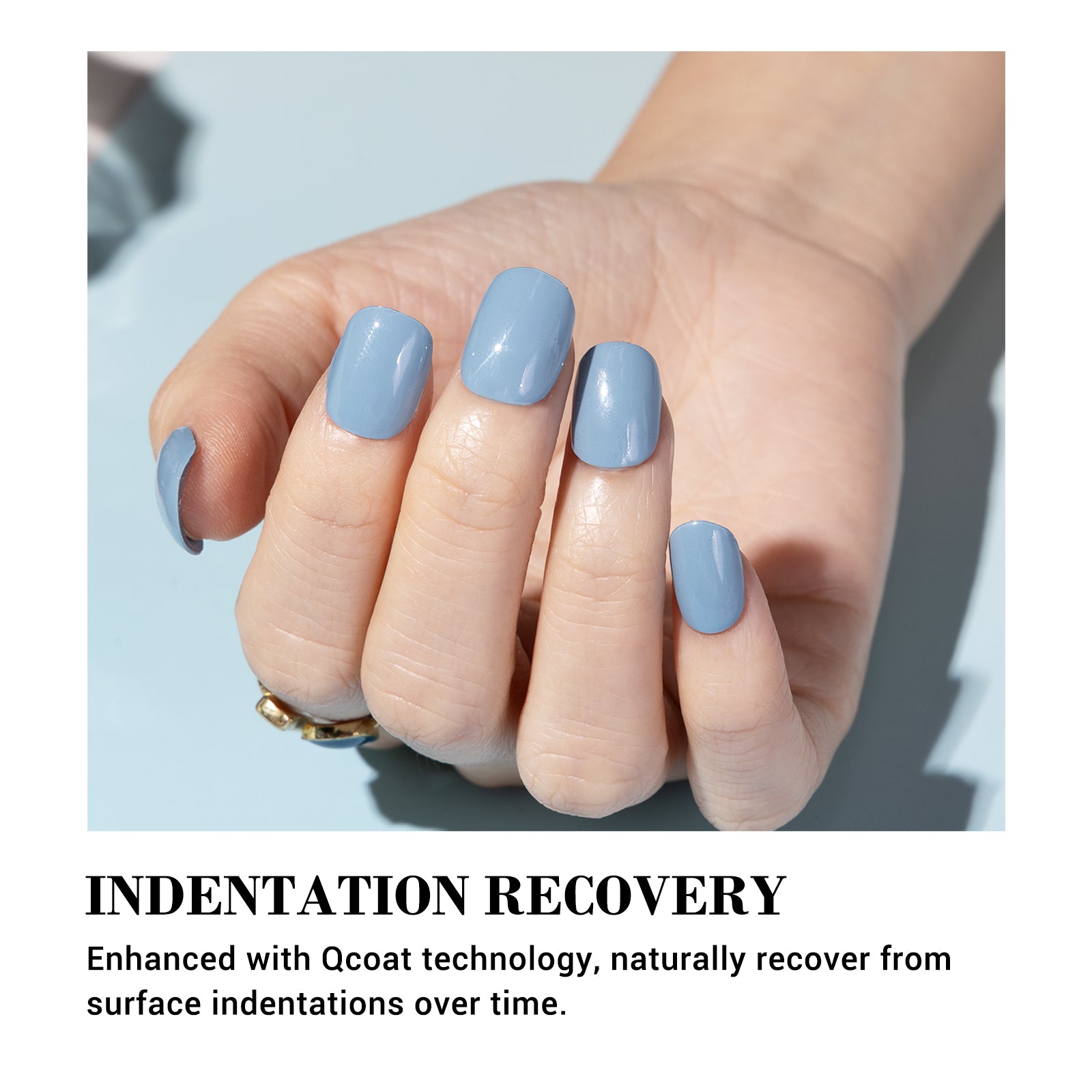 Qcoat Fully Cured Gel Nail Strips - Baby Blue(US ONLY) - 图片5