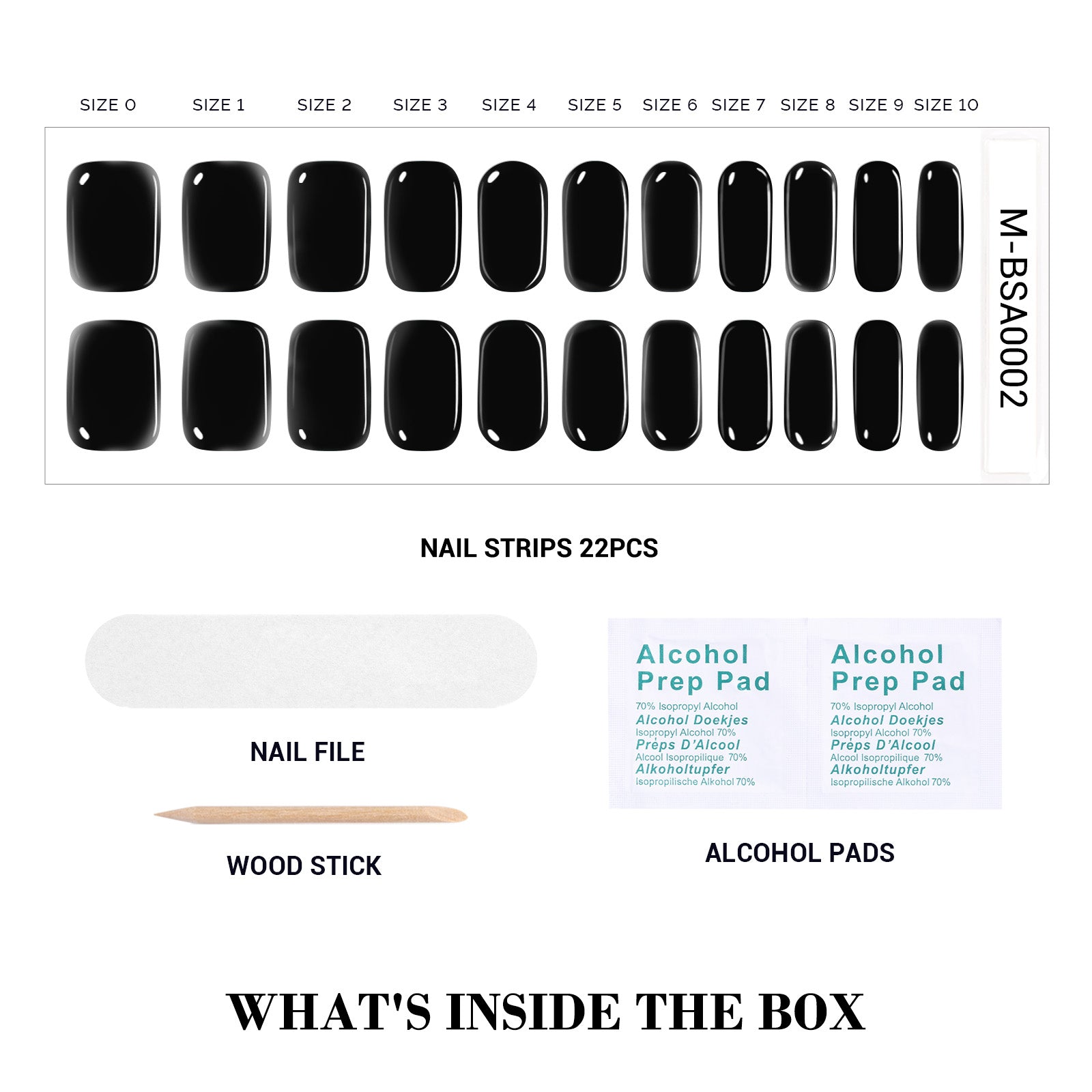 Qcoat Fully Cured Gel Nail Strips - Black(US ONLY) - Image3