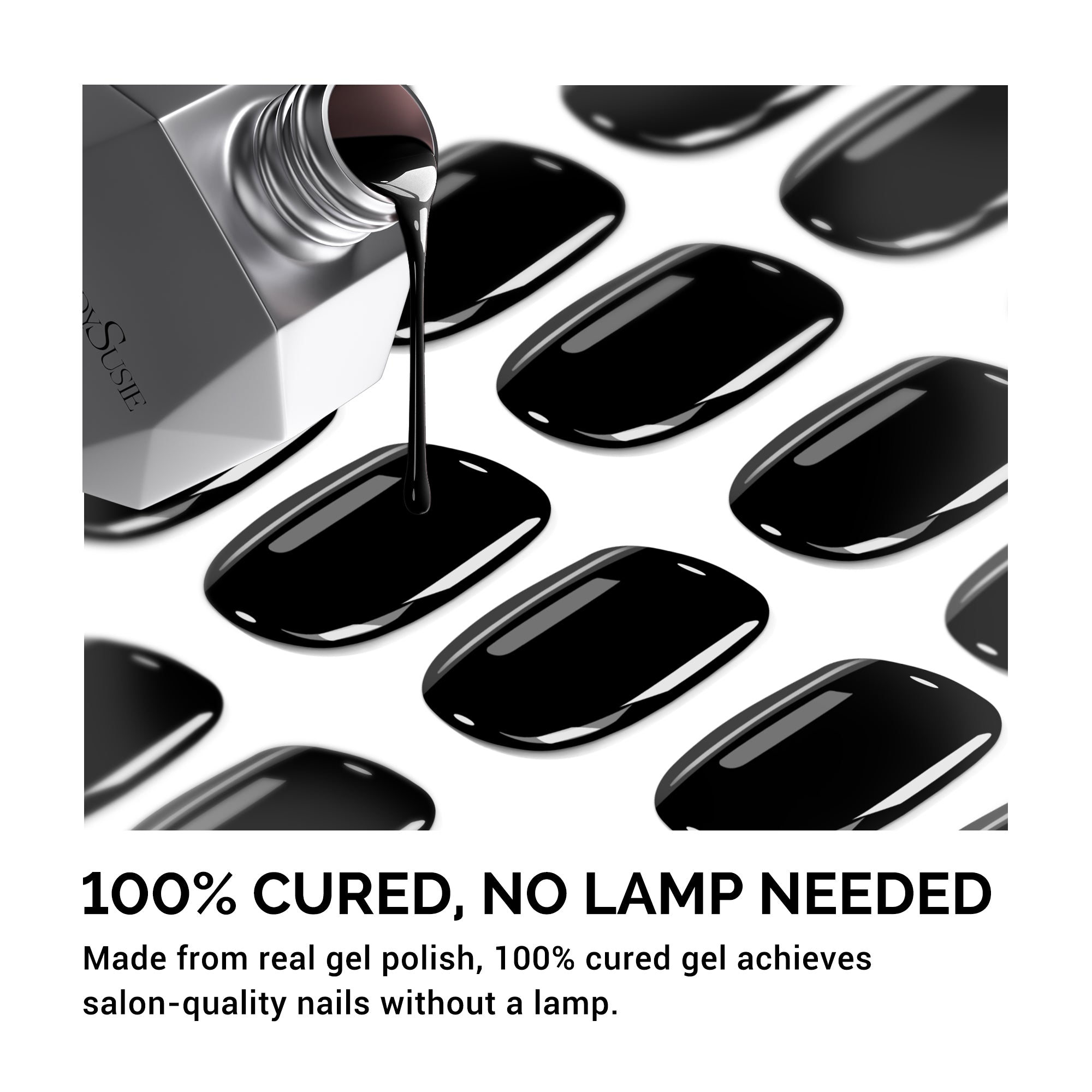 Qcoat Pedicure Fully Cured Gel Nail Strips-Black(US ONLY) - 图片2