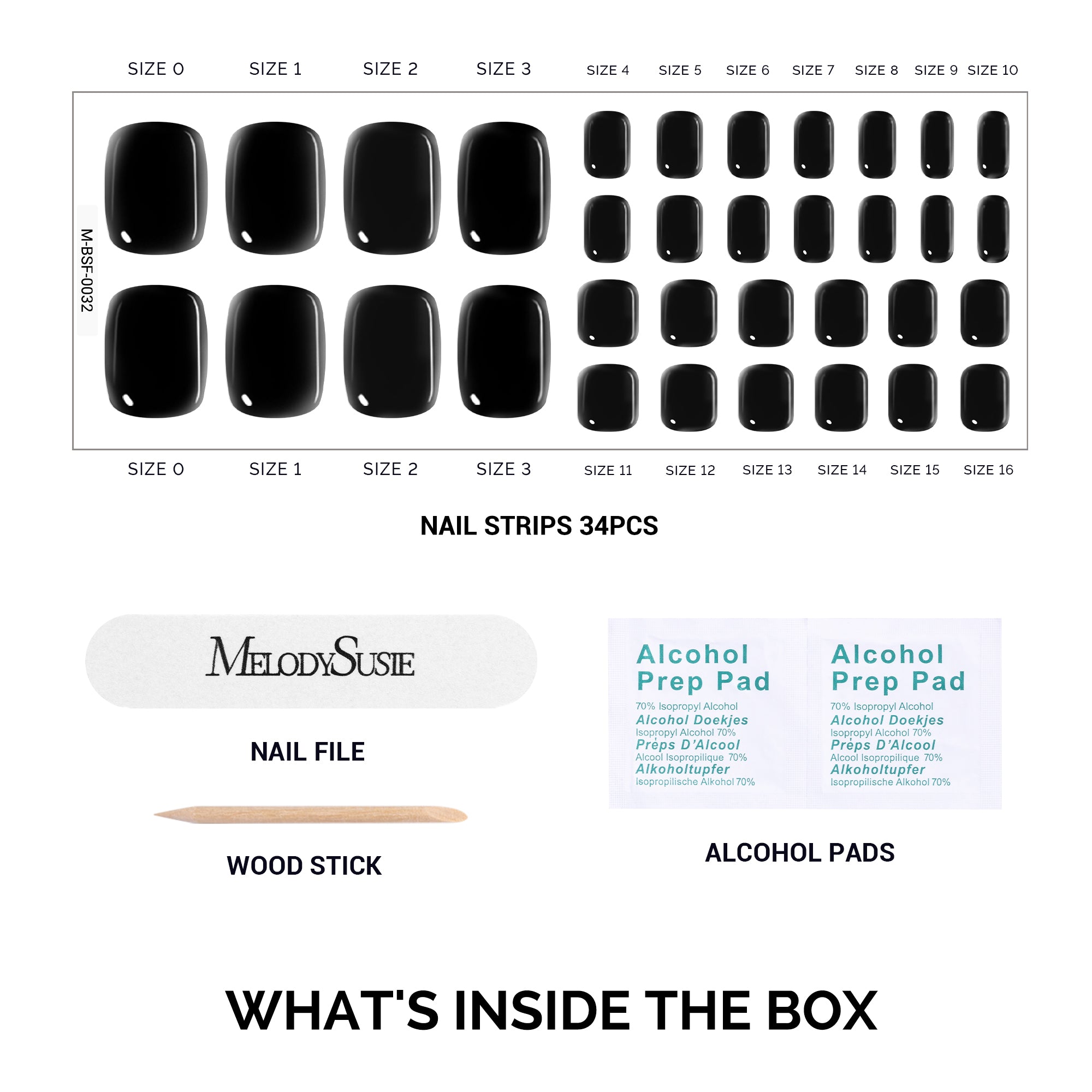 Qcoat Pedicure Fully Cured Gel Nail Strips-Black(US ONLY) - 图片4