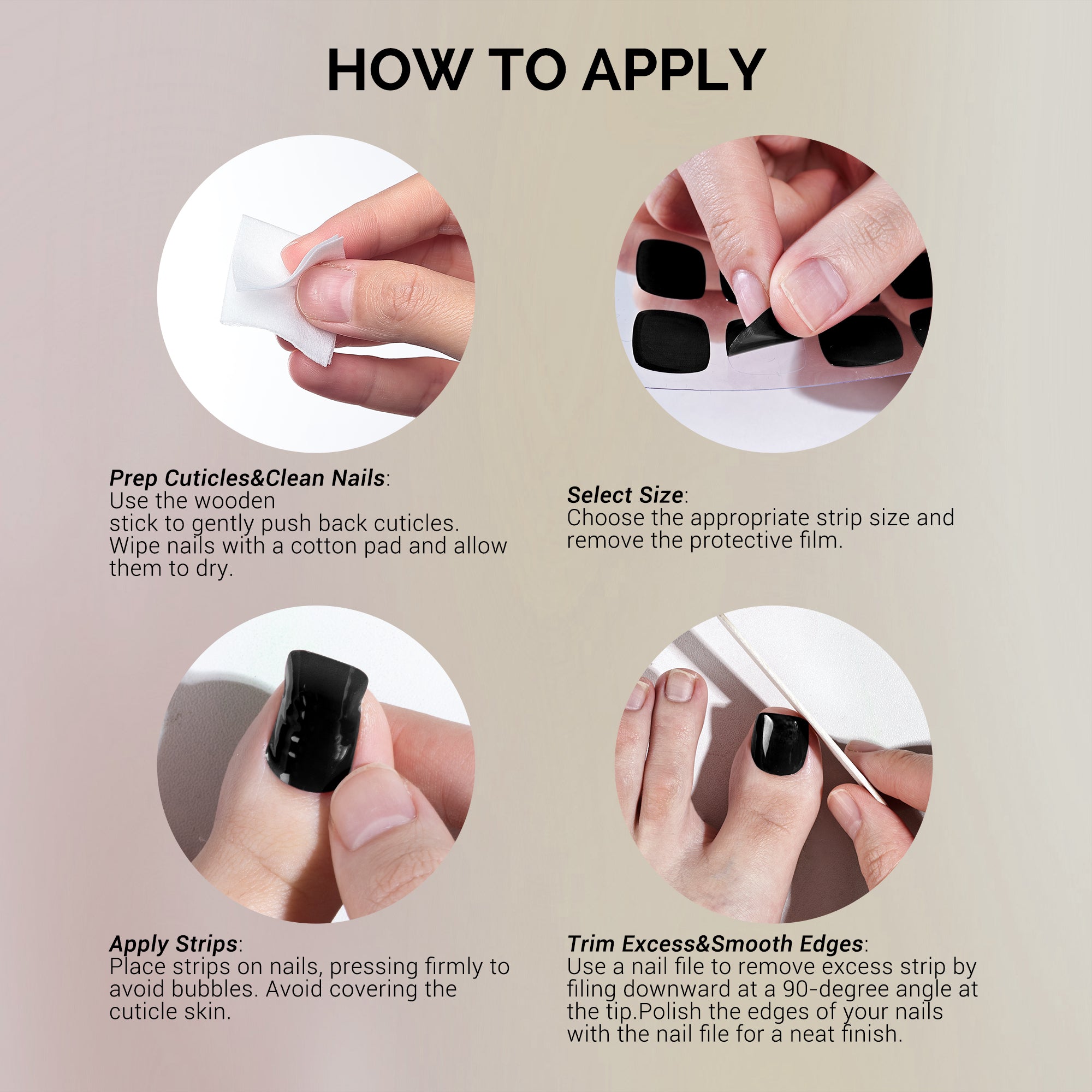 Qcoat Pedicure Fully Cured Gel Nail Strips-Black(US ONLY) - 图片6