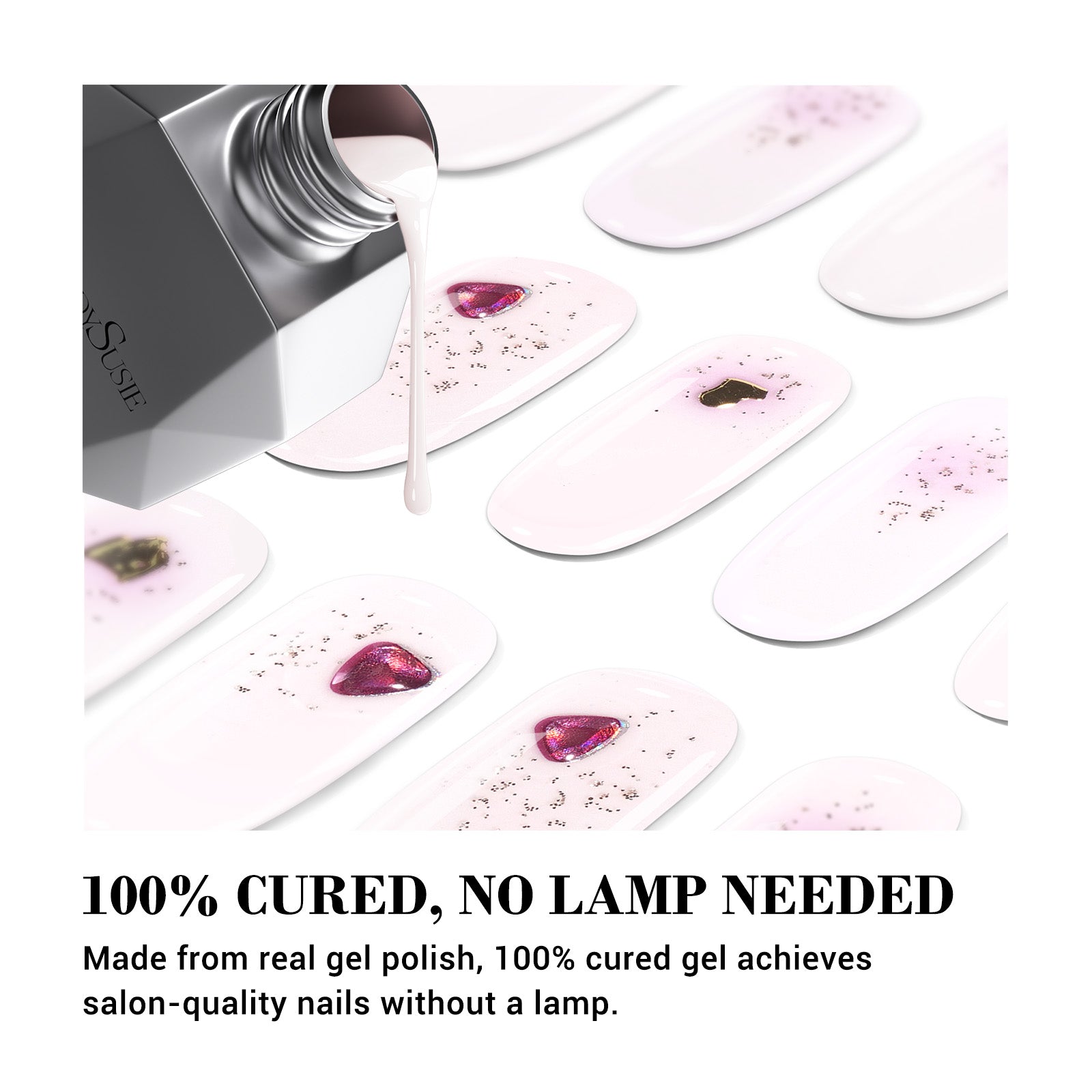 Qcoat Fully Cured Gel Nail Strips - Blush Heart(US ONLY) - 图片2