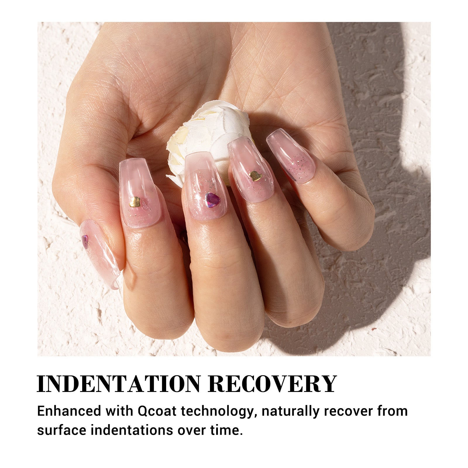 Qcoat Fully Cured Gel Nail Strips - Blush Heart(US ONLY) - 图片5