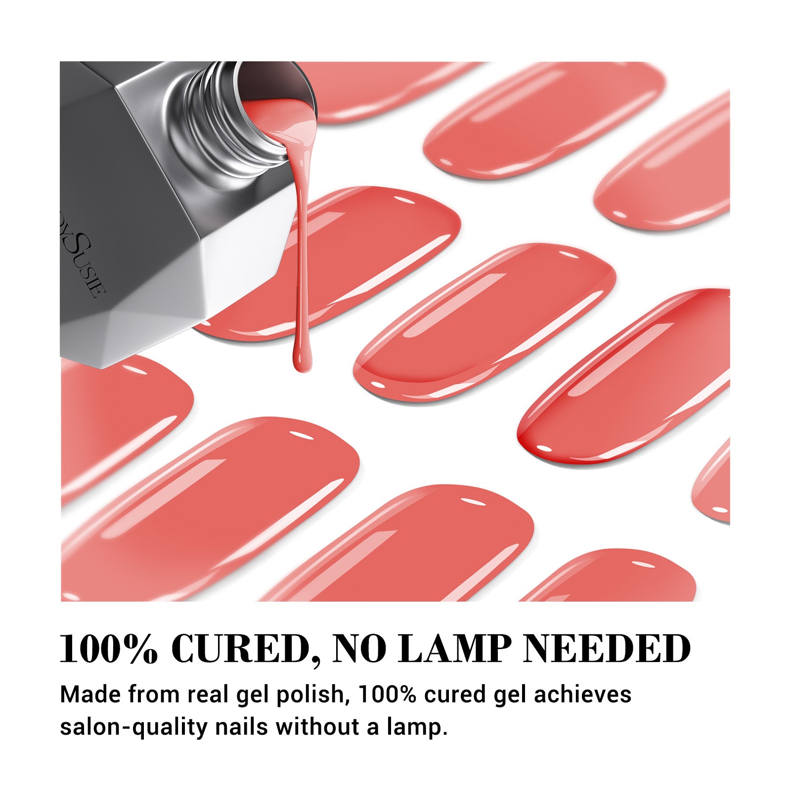 Qcoat Fully Cured Gel Nail Strips - Coral(US ONLY) - 图片2