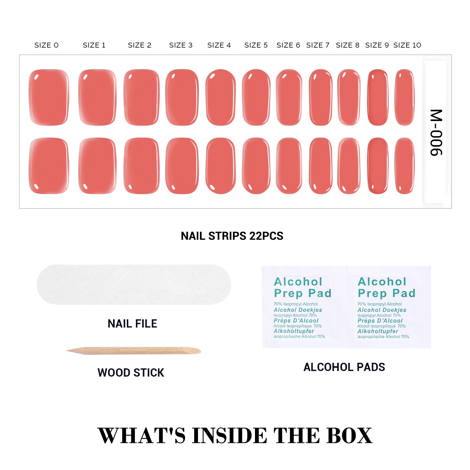 Qcoat Fully Cured Gel Nail Strips - Coral(US ONLY) - 图片3