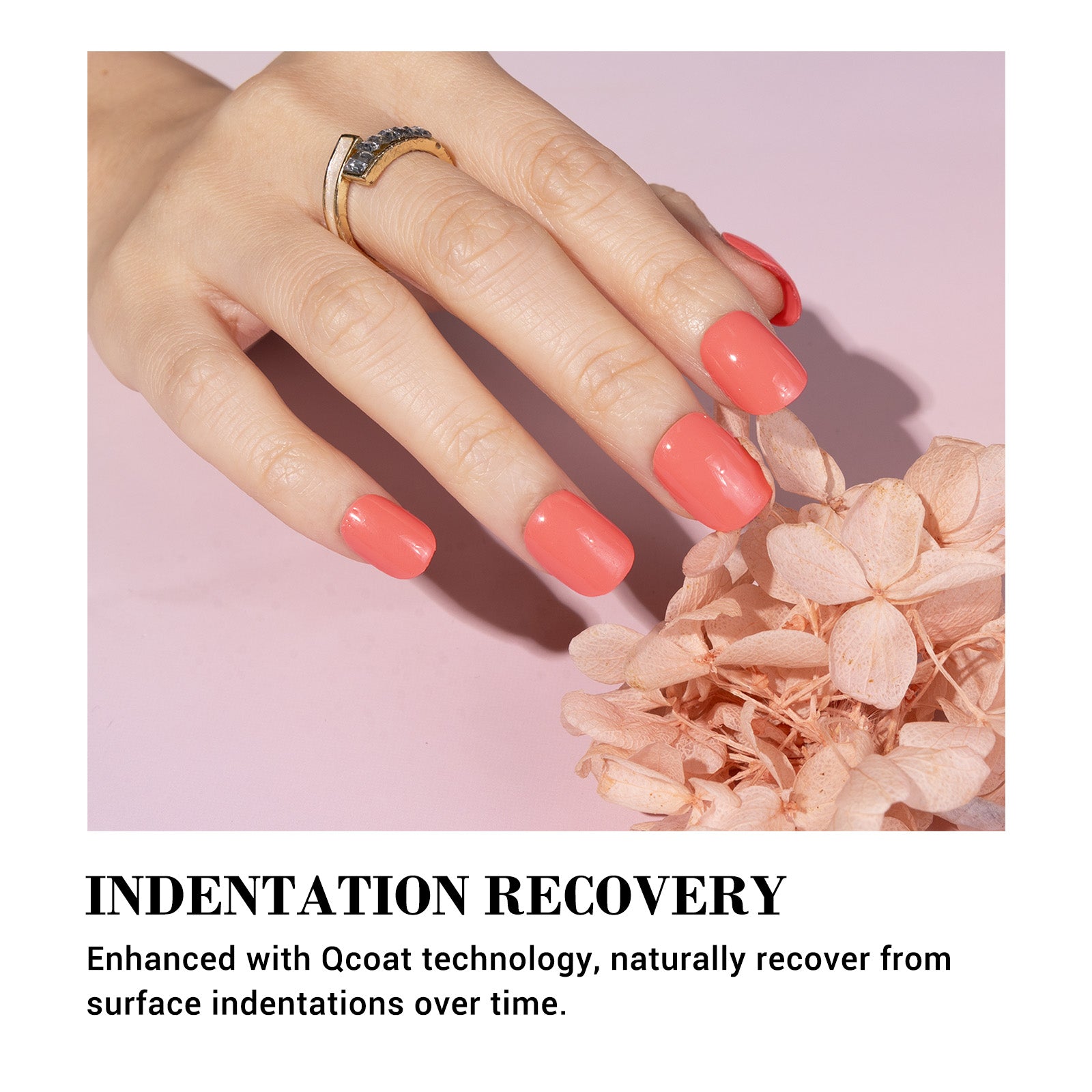 Qcoat Fully Cured Gel Nail Strips - Coral(US ONLY) - 图片5