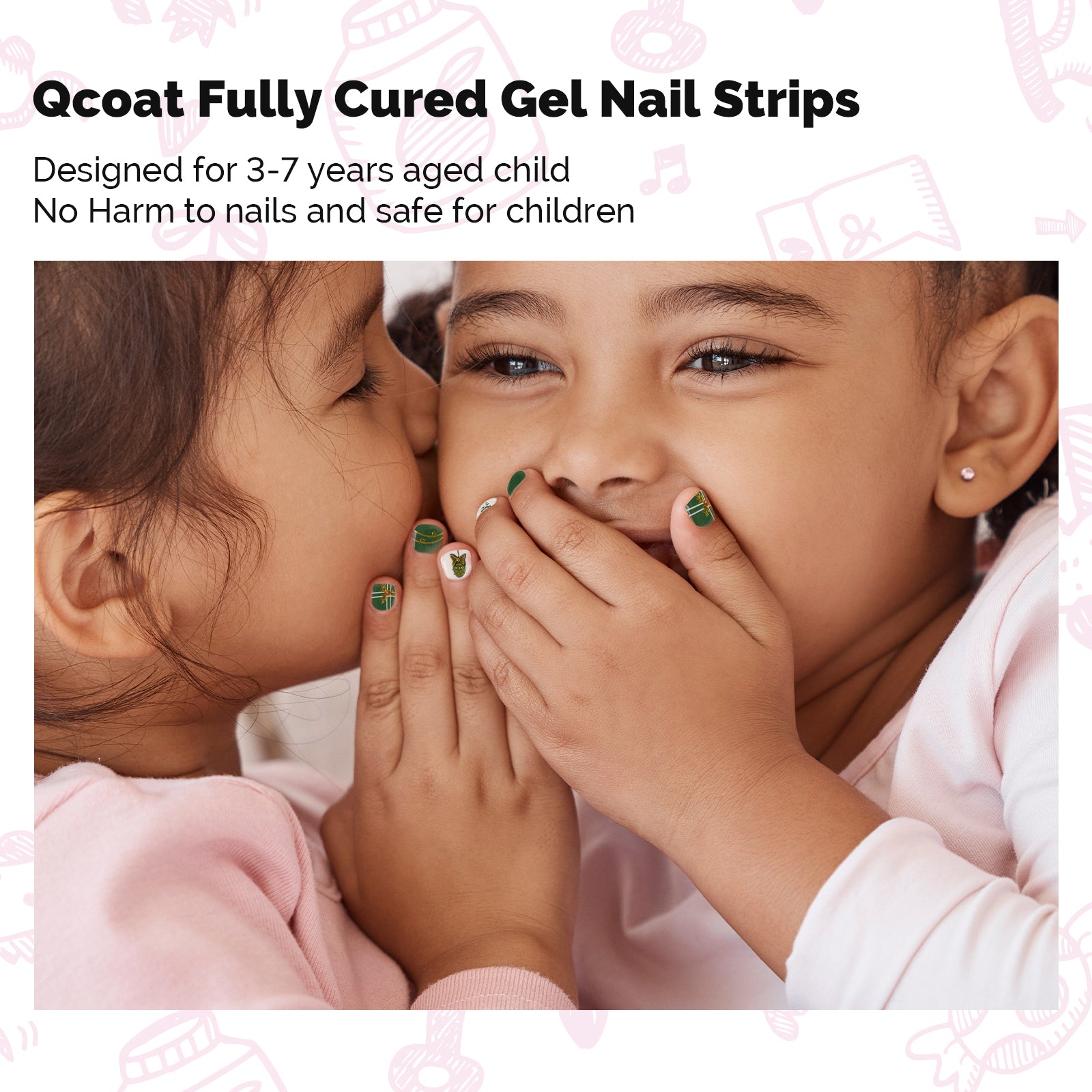 Qcoat Fully Cured Gel Nail Strips for Kids - Festive Gifts - 图片3