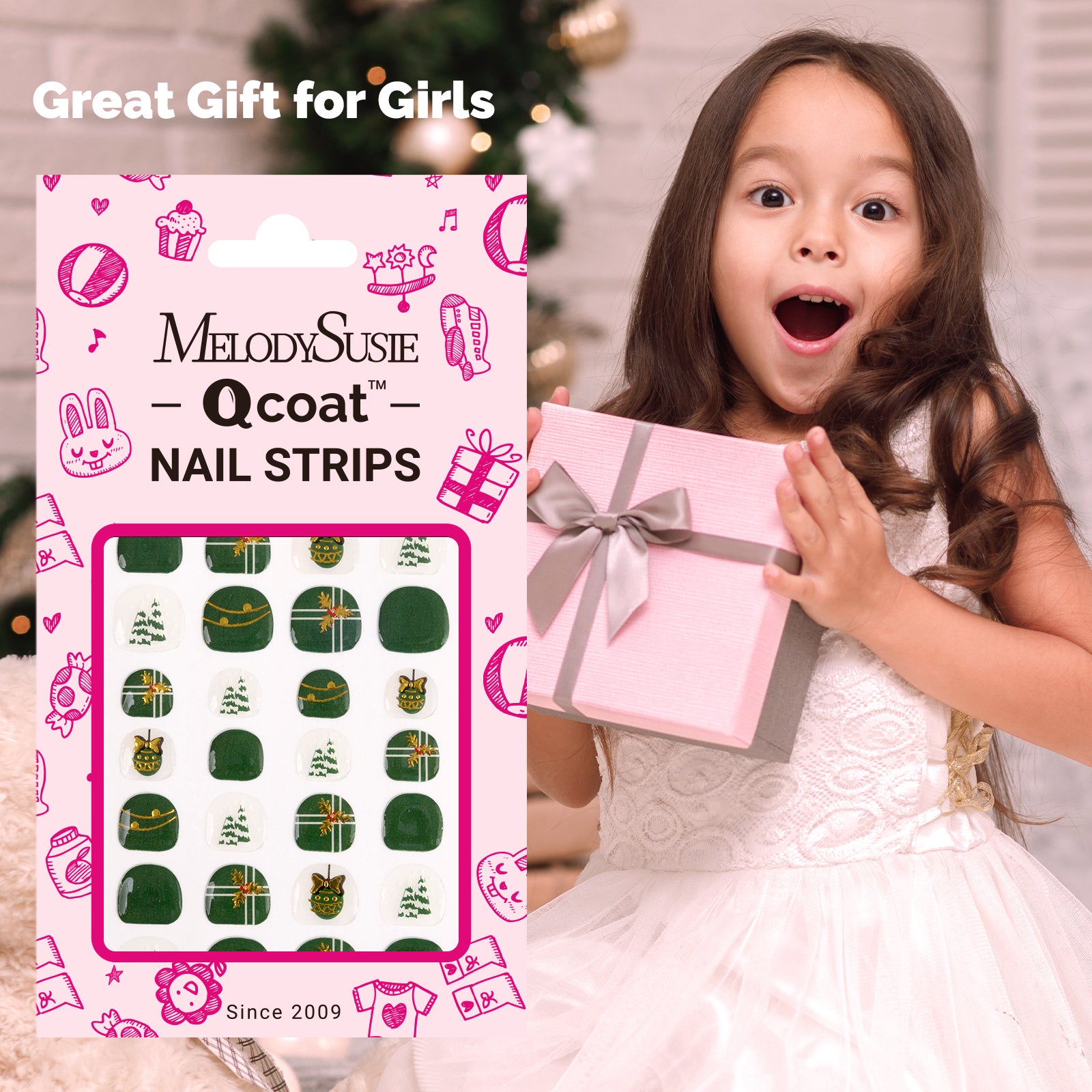 Qcoat Fully Cured Gel Nail Strips for Kids - Festive Gifts - 图片6