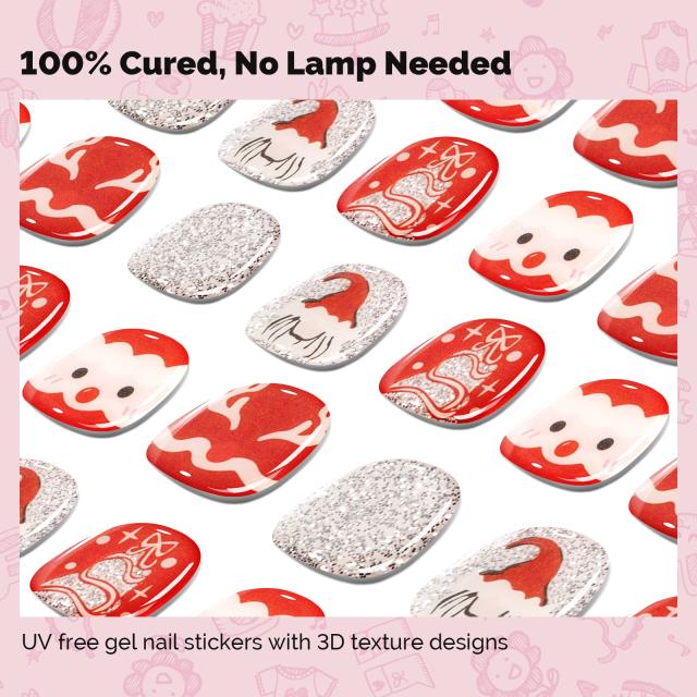 Qcoat Fully Cured Gel Nail Strips for Kids - Festive Planet