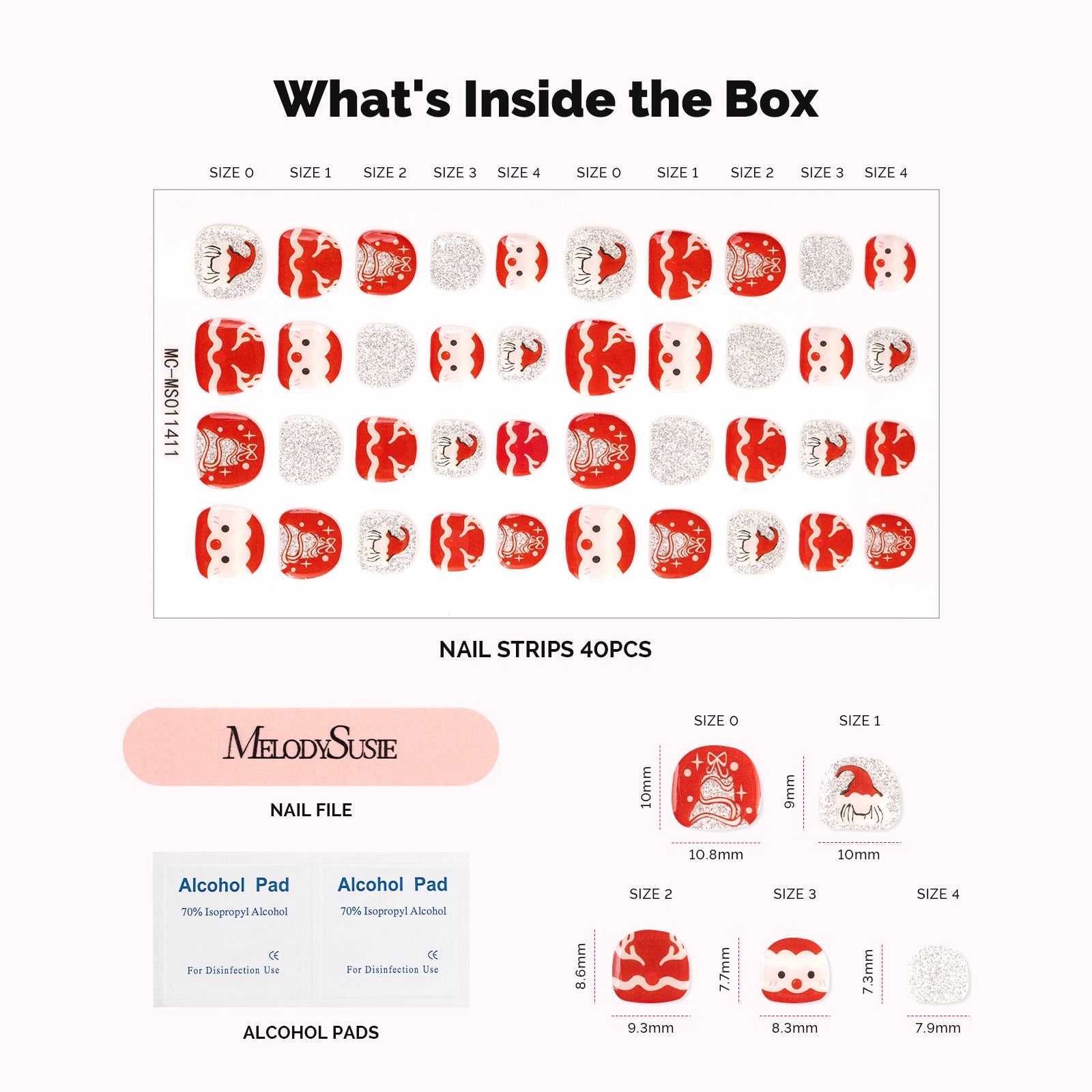 Qcoat Fully Cured Gel Nail Strips for Kids - Festive Planet - 图片4