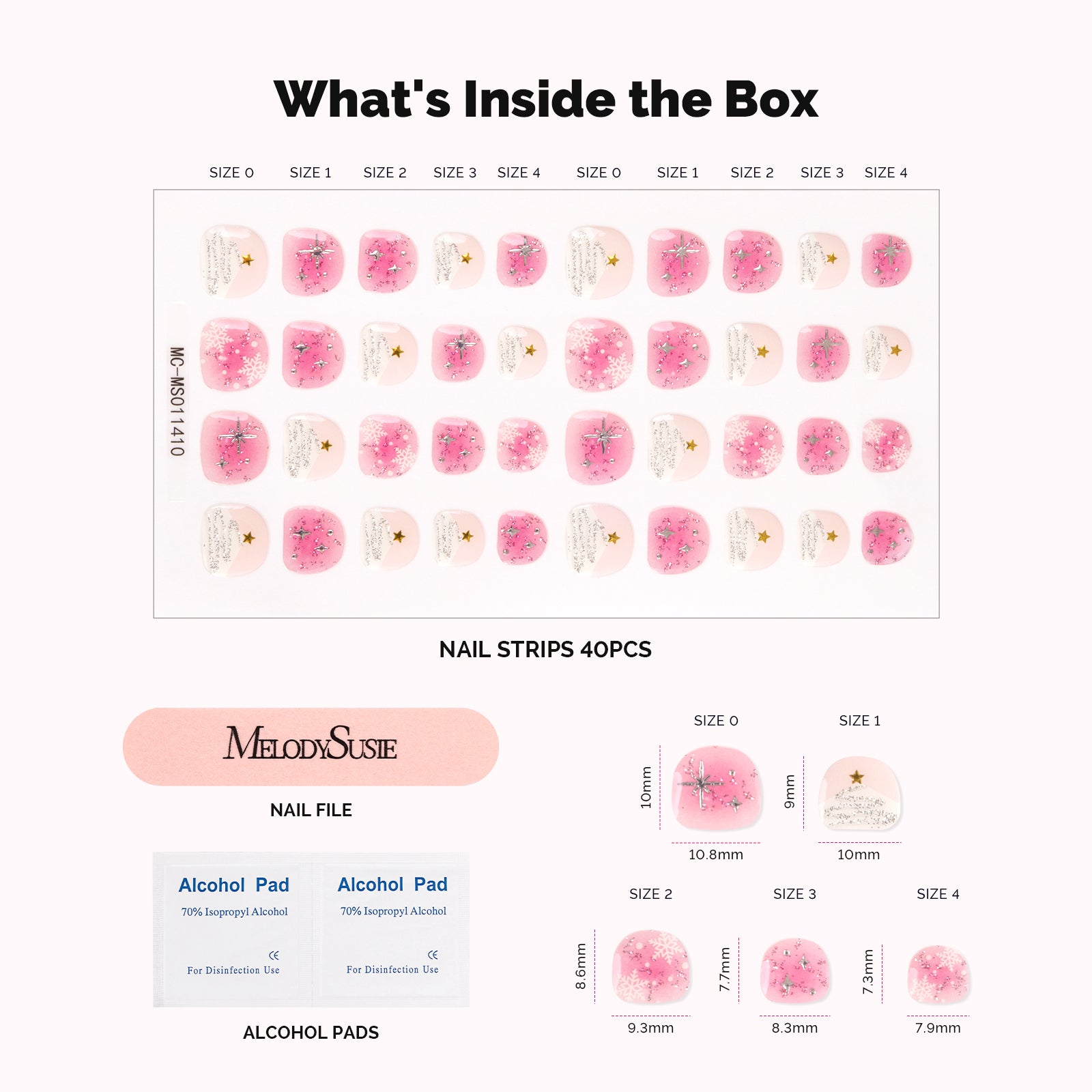 Qcoat Fully Cured Gel Nail Strips for Kids - Sparkling Starlight - 图片4