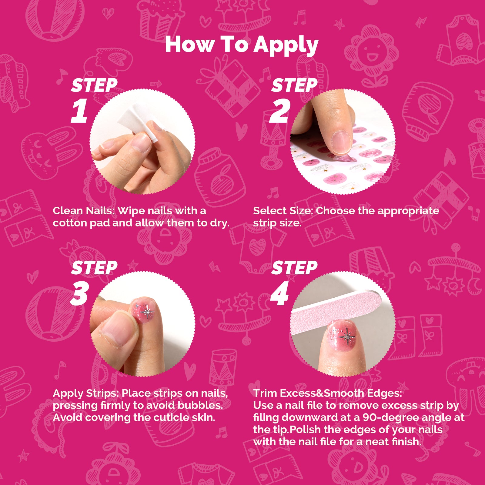 Qcoat Fully Cured Gel Nail Strips for Kids - Sparkling Starlight - 图片5