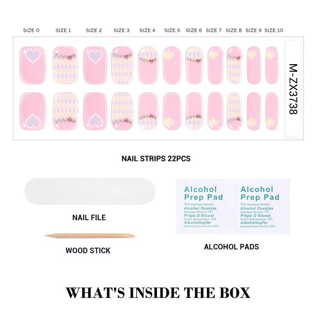 Qcoat Fully Cured Gel Nail Strips Gift Box
