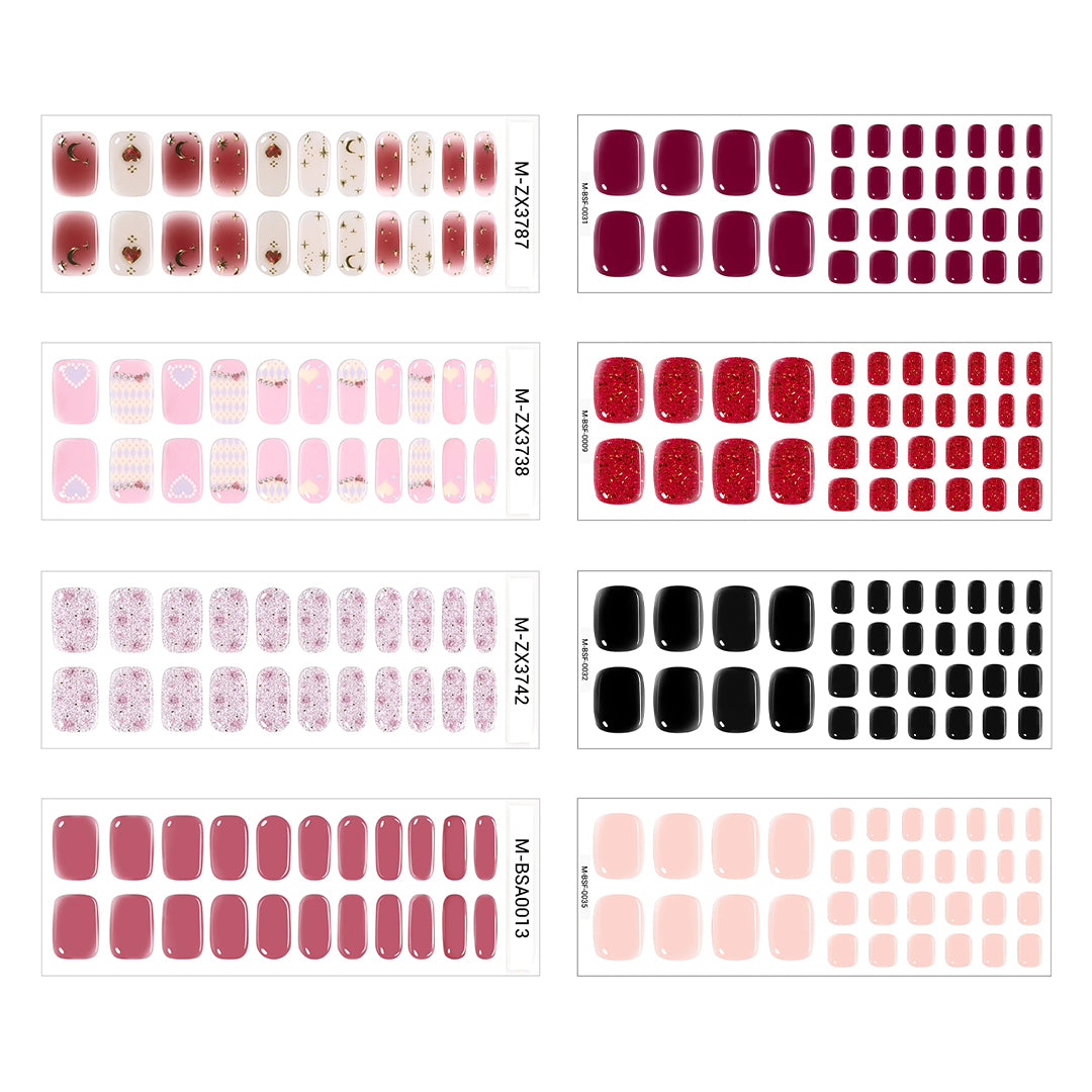 Qcoat Fully Cured Gel Nail Strips Gift Box - 图片3