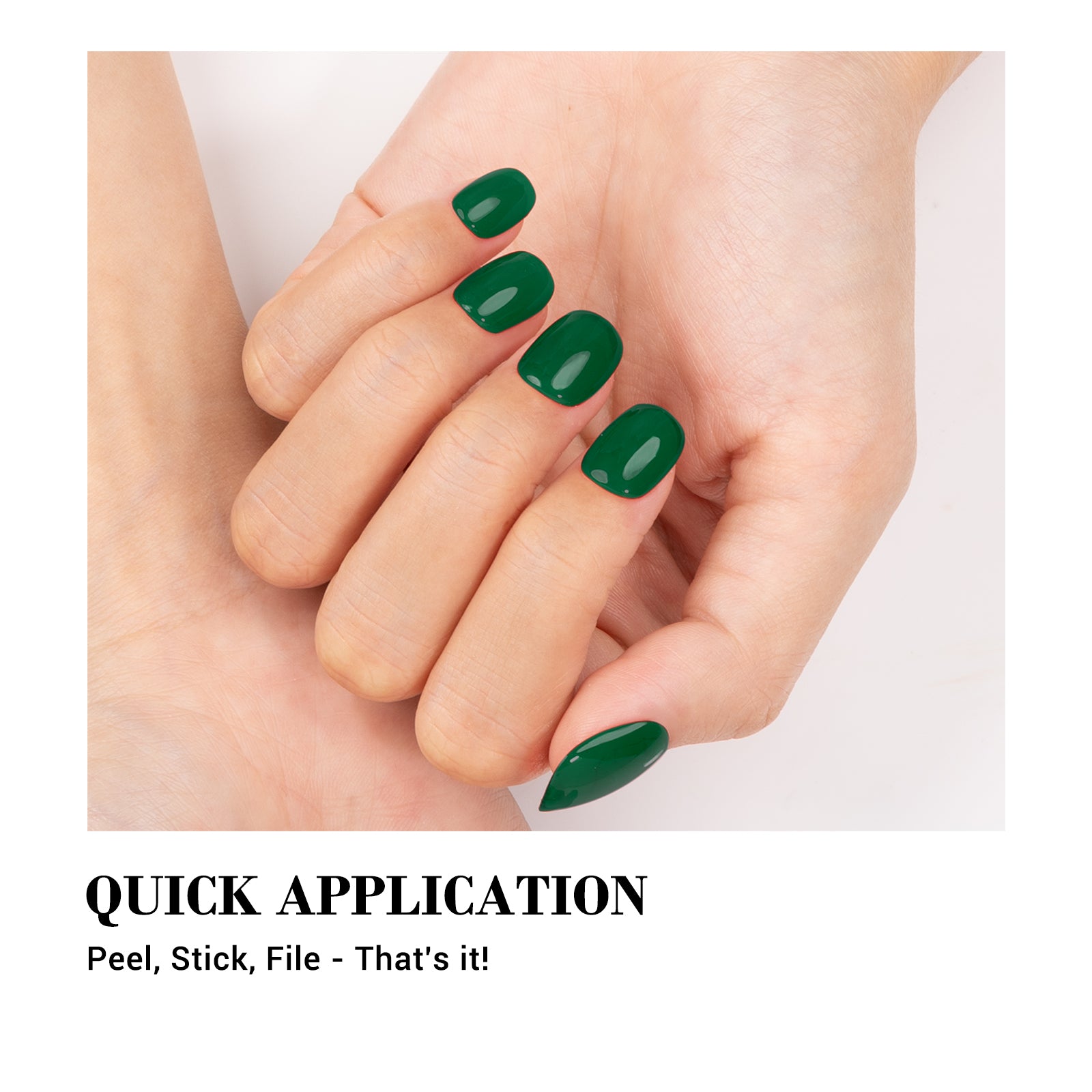Qcoat Fully Cured Gel Nail Strips - Green (US ONLY) - 图片4