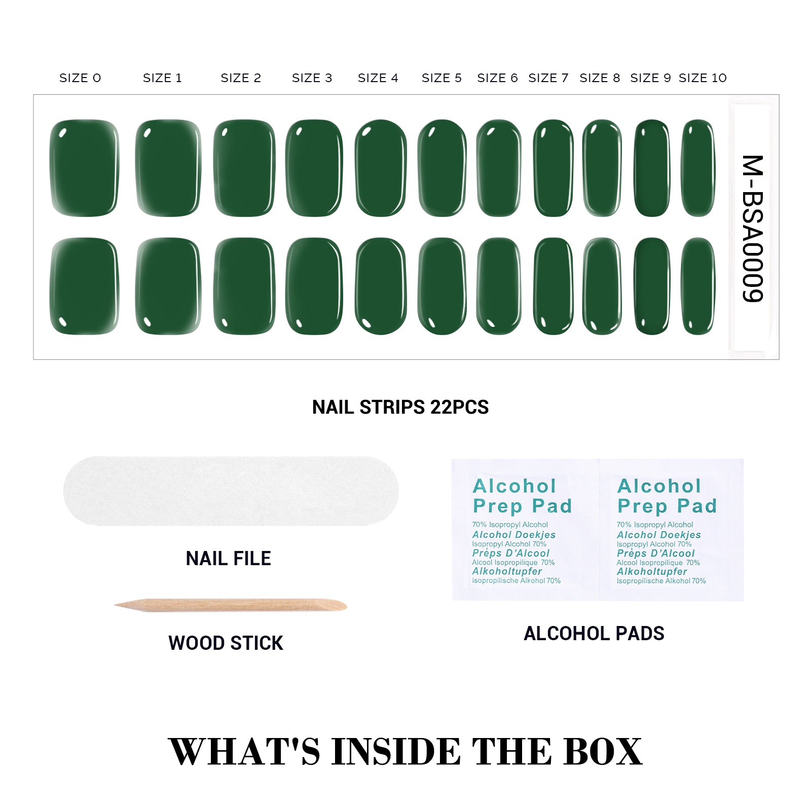 Qcoat Fully Cured Gel Nail Strips - Green (US ONLY) - 图片3