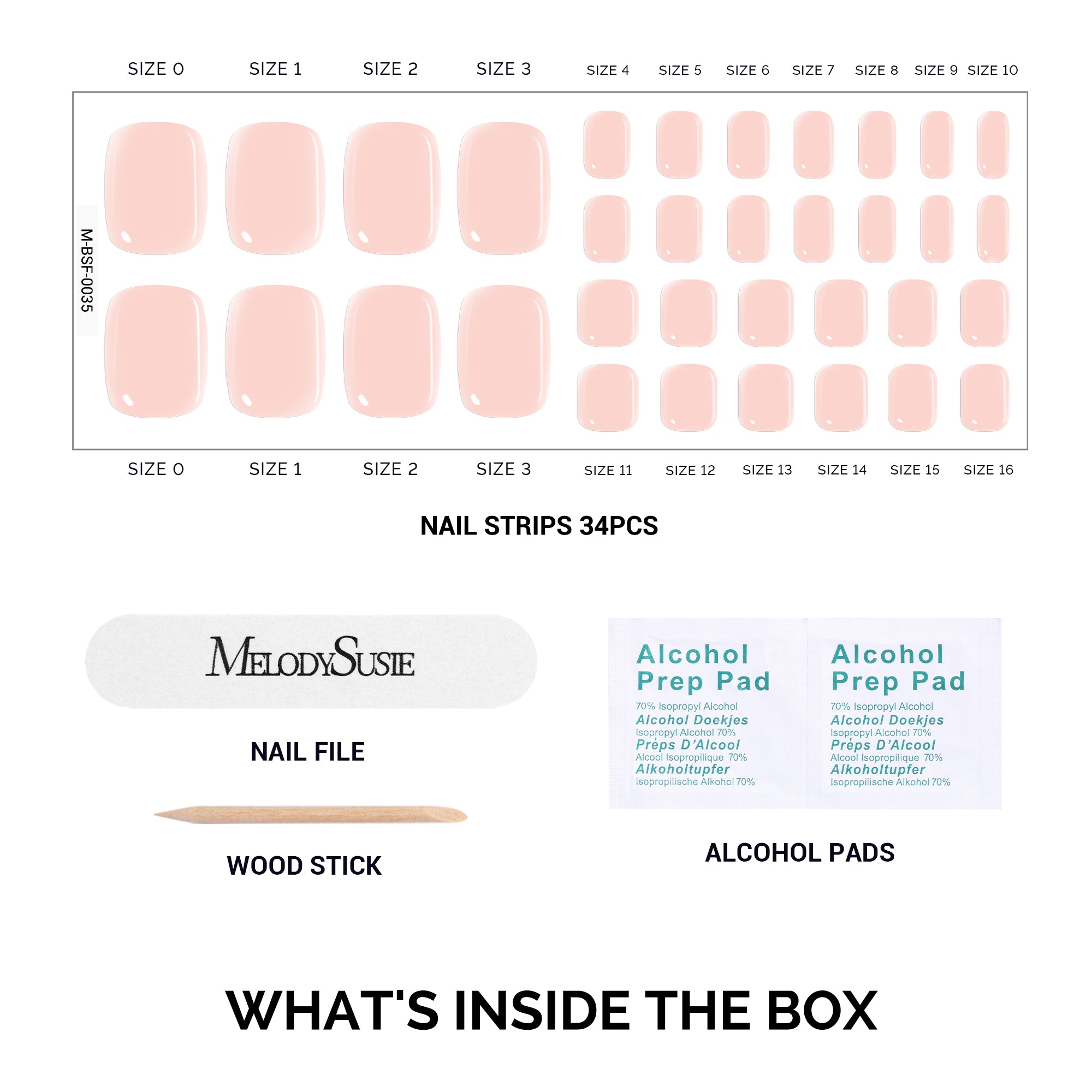 Qcoat Pedicure Fully Cured Gel Nail Strips-Light Pink(US ONLY) - 图片4