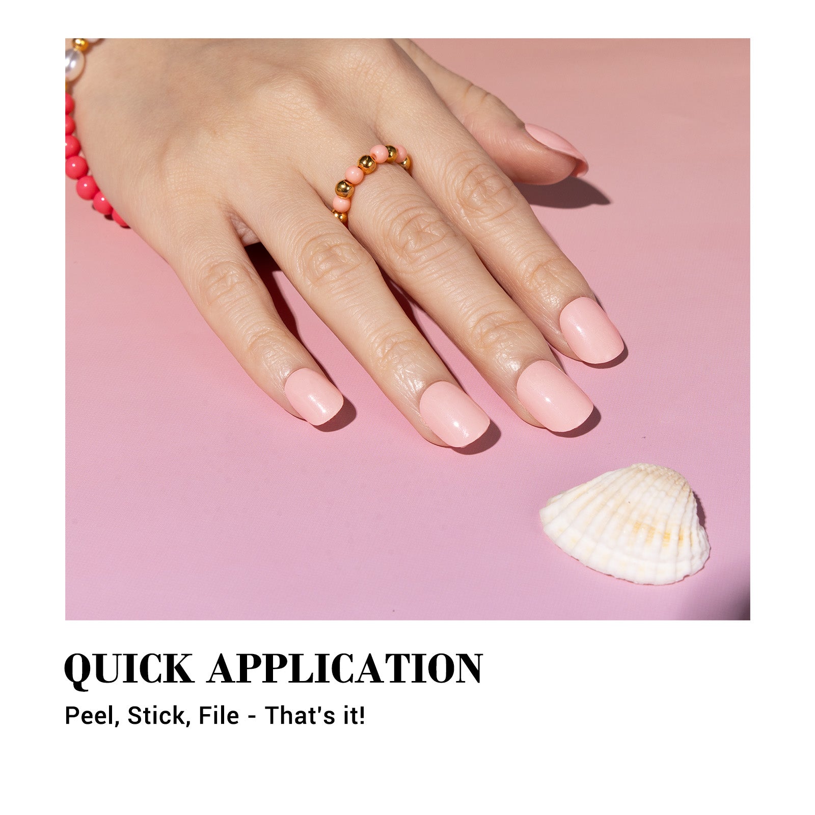 Qcoat Fully Cured Gel Nail Strips - Pastel Pink(US ONLY) - 图片4
