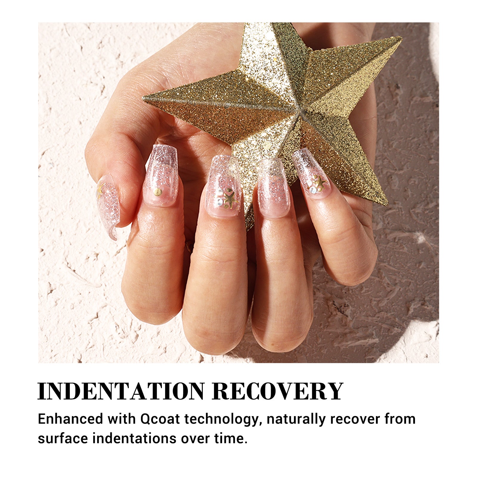 Qcoat Fully Cured Gel Nail Strips - Pink Glitter Starfish(US ONLY) - 图片5