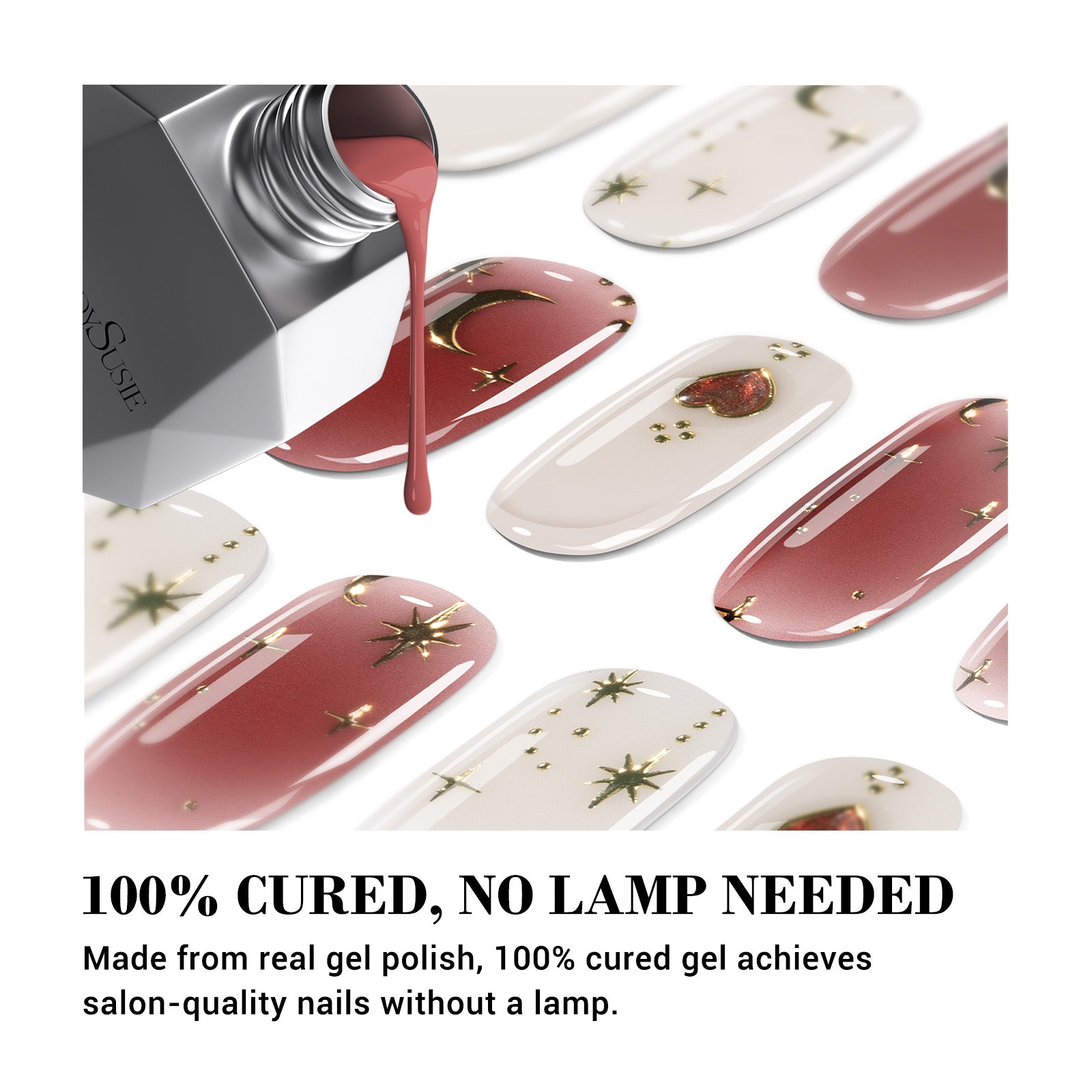 Qcoat Fully Cured Gel Nail Strips - Red Moonlight(US ONLY) - 图片2