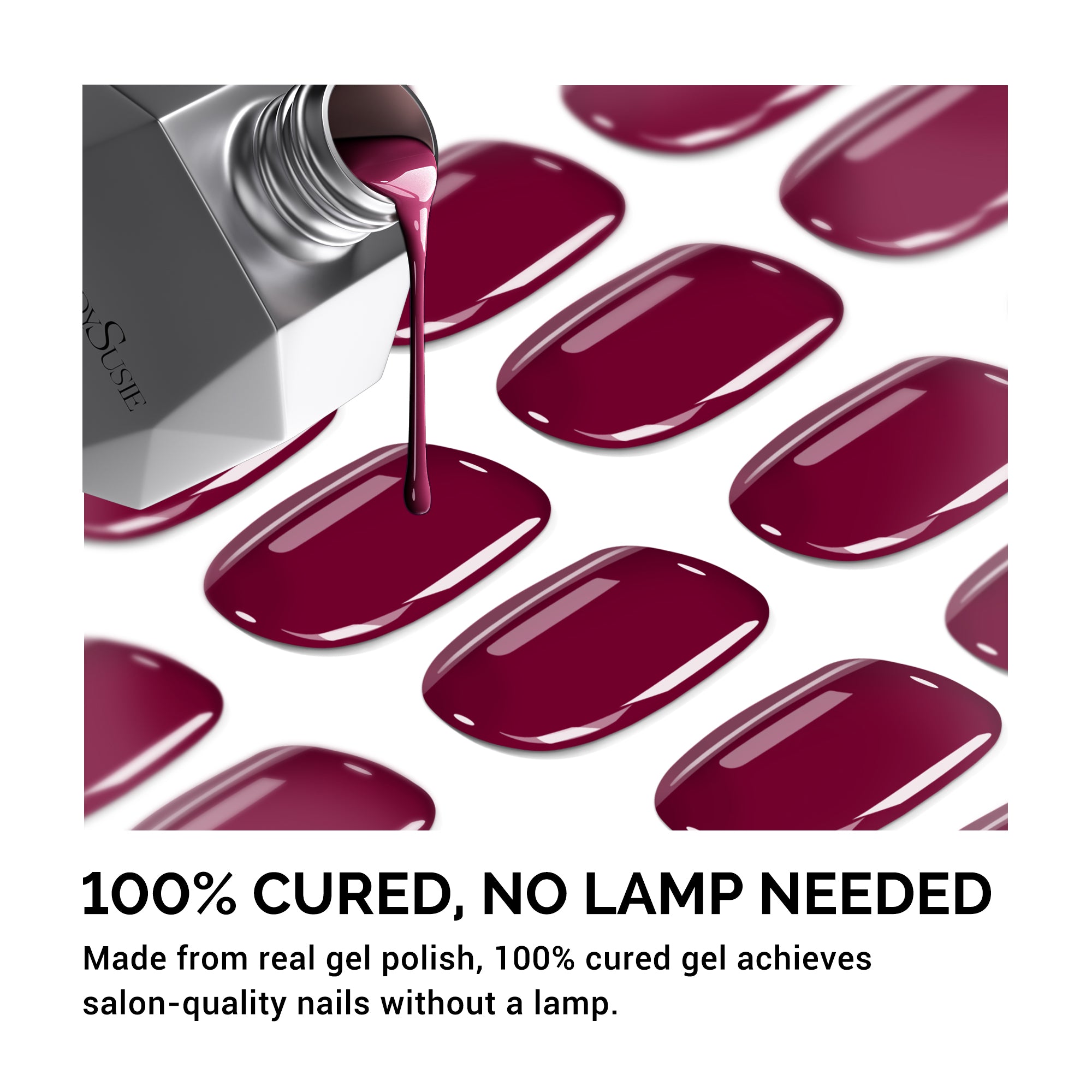 Qcoat Pedicure Fully Cured Gel Nail Strips-Red Wine(US ONLY) - 图片2