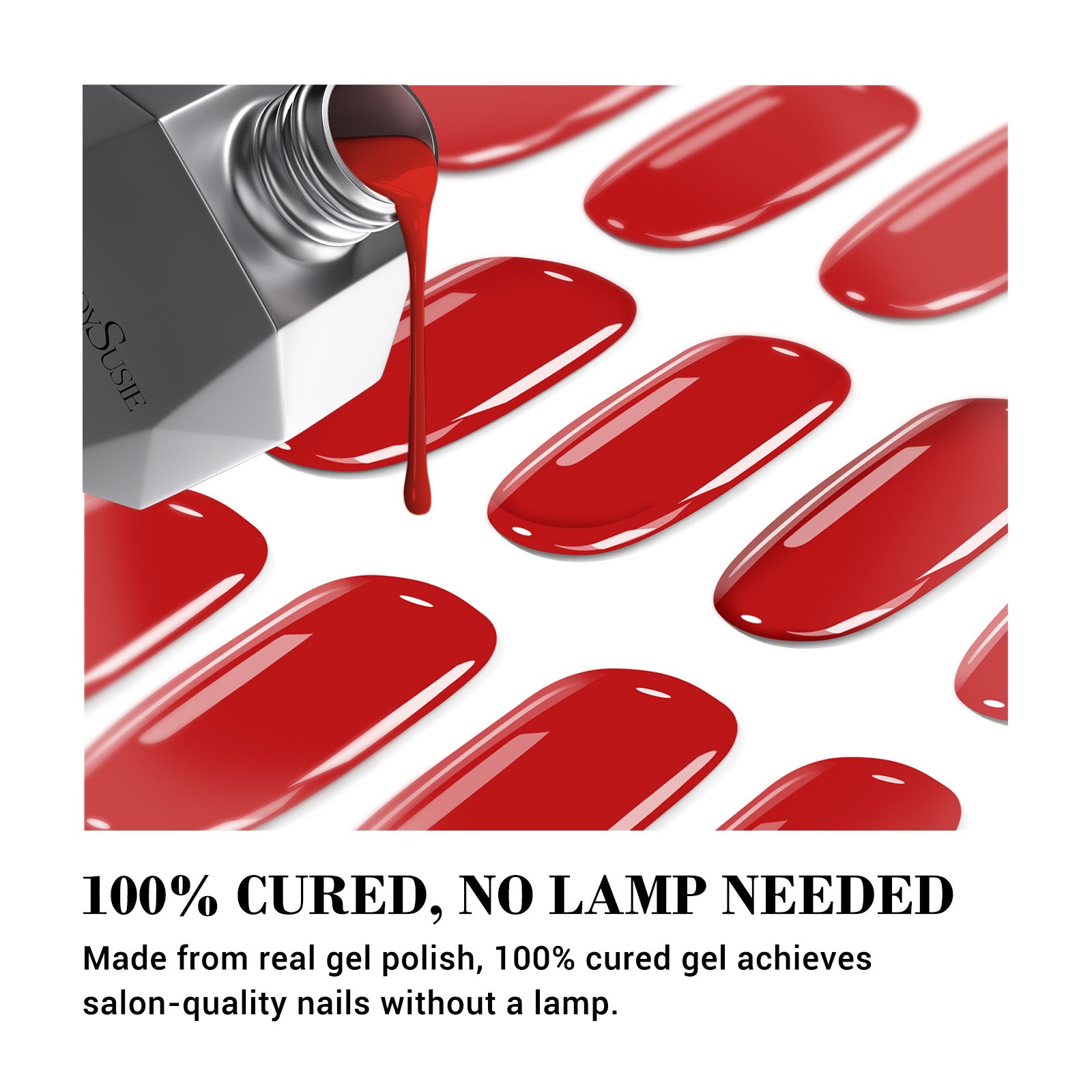 Qcoat Fully Cured Gel Nail Strips - Red(US ONLY) - 图片2