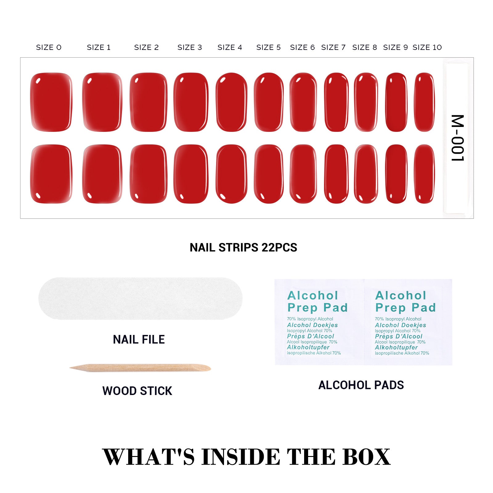 Qcoat Fully Cured Gel Nail Strips - Red(US ONLY) - 图片3