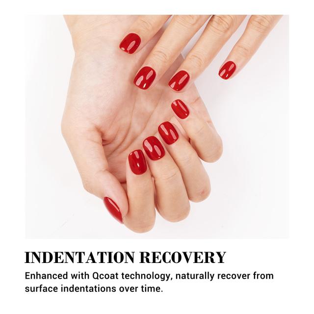 Qcoat Fully Cured Gel Nail Strips - Red(US ONLY)