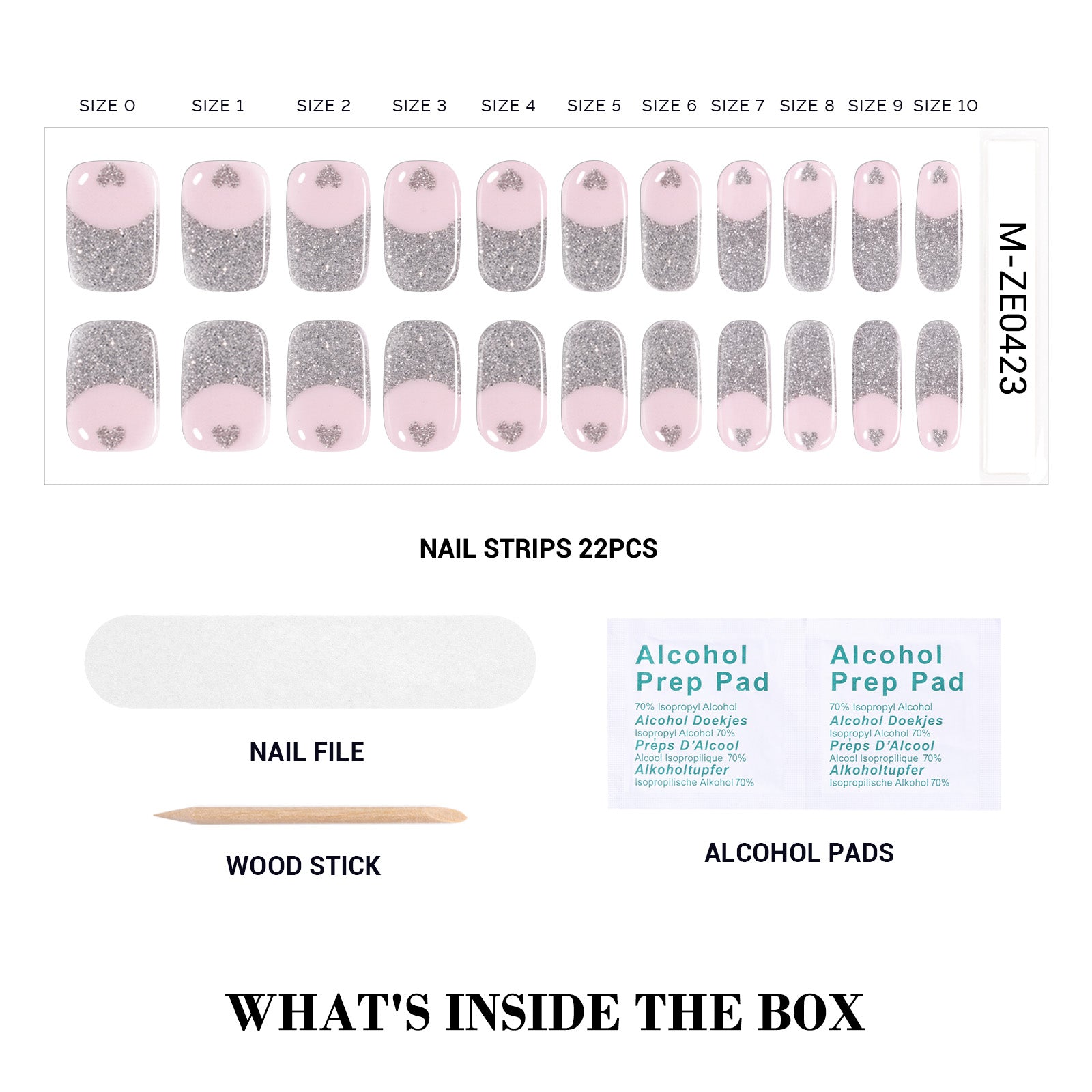 Qcoat Fully Cured Gel Nail Strips - Sliver French Tips(US ONLY) - 图片4