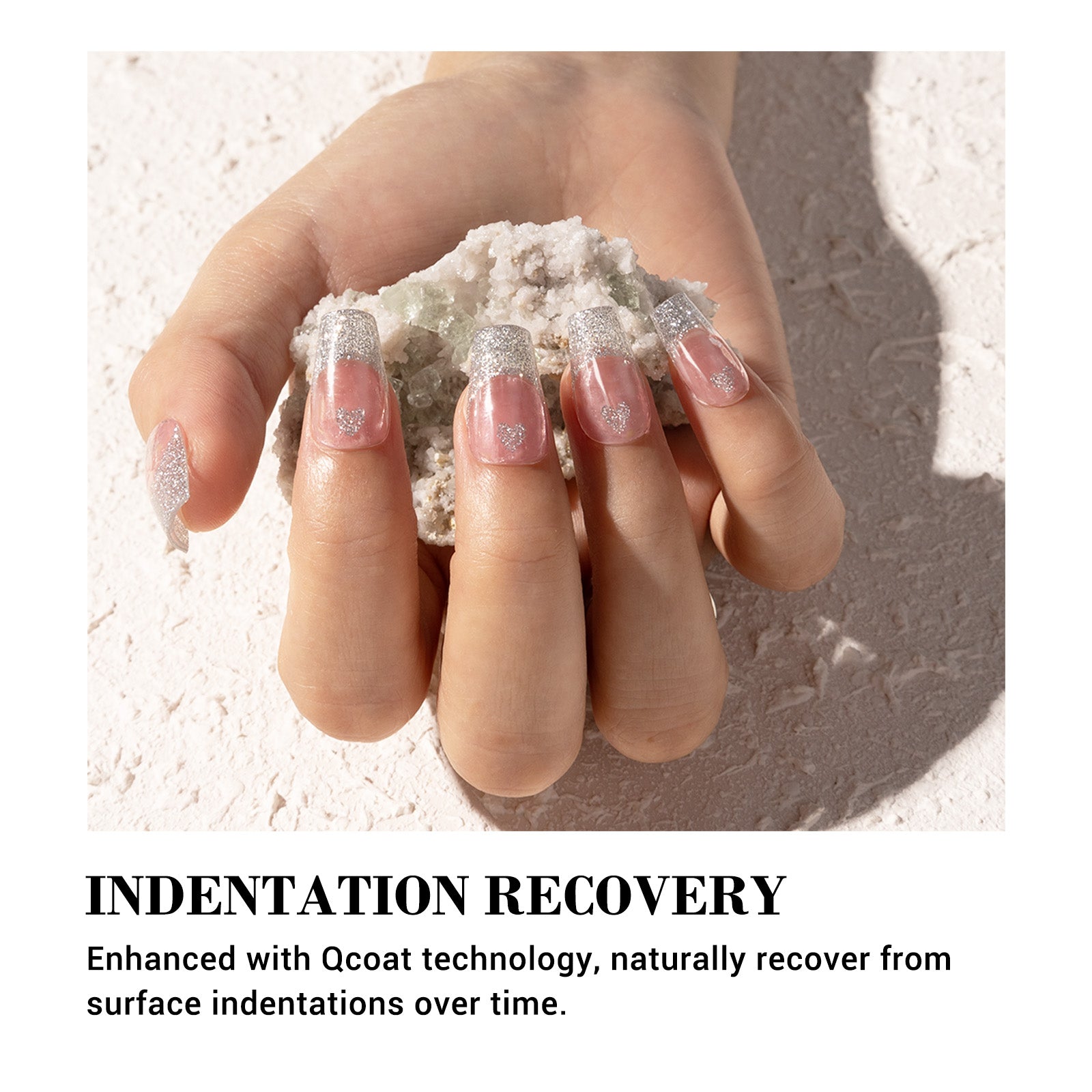 Qcoat Fully Cured Gel Nail Strips - Sliver French Tips(US ONLY) - 图片5