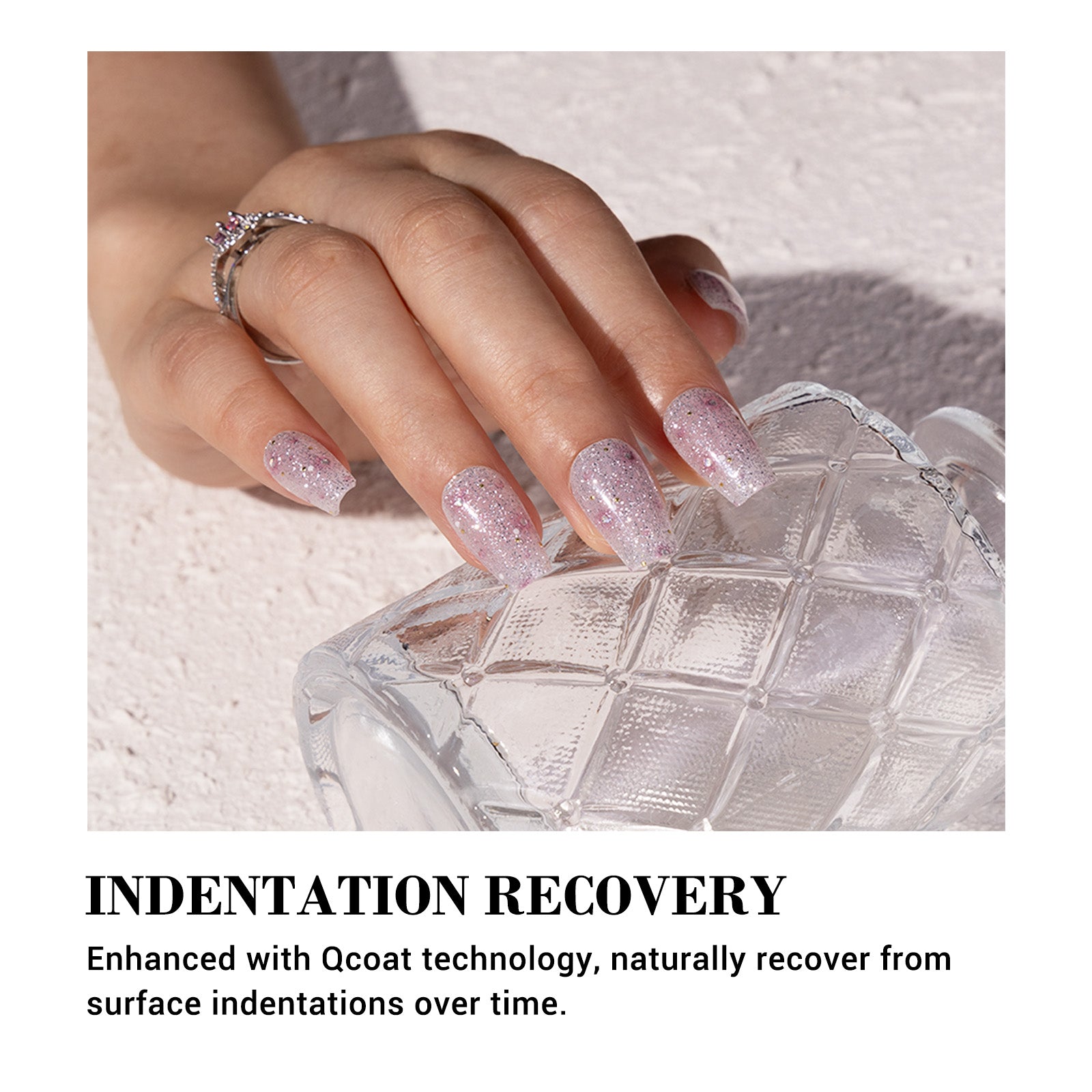 Qcoat Fully Cured Gel Nail Strips - Sliver Glitter Gems(US ONLY) - 图片5