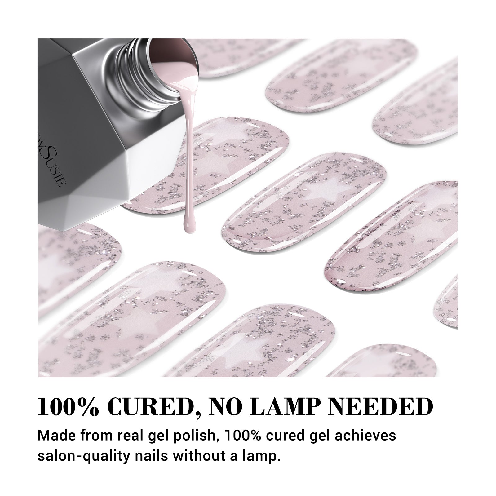 Qcoat Fully Cured Gel Nail Strips - Sliver Stars(US ONLY) - 图片3