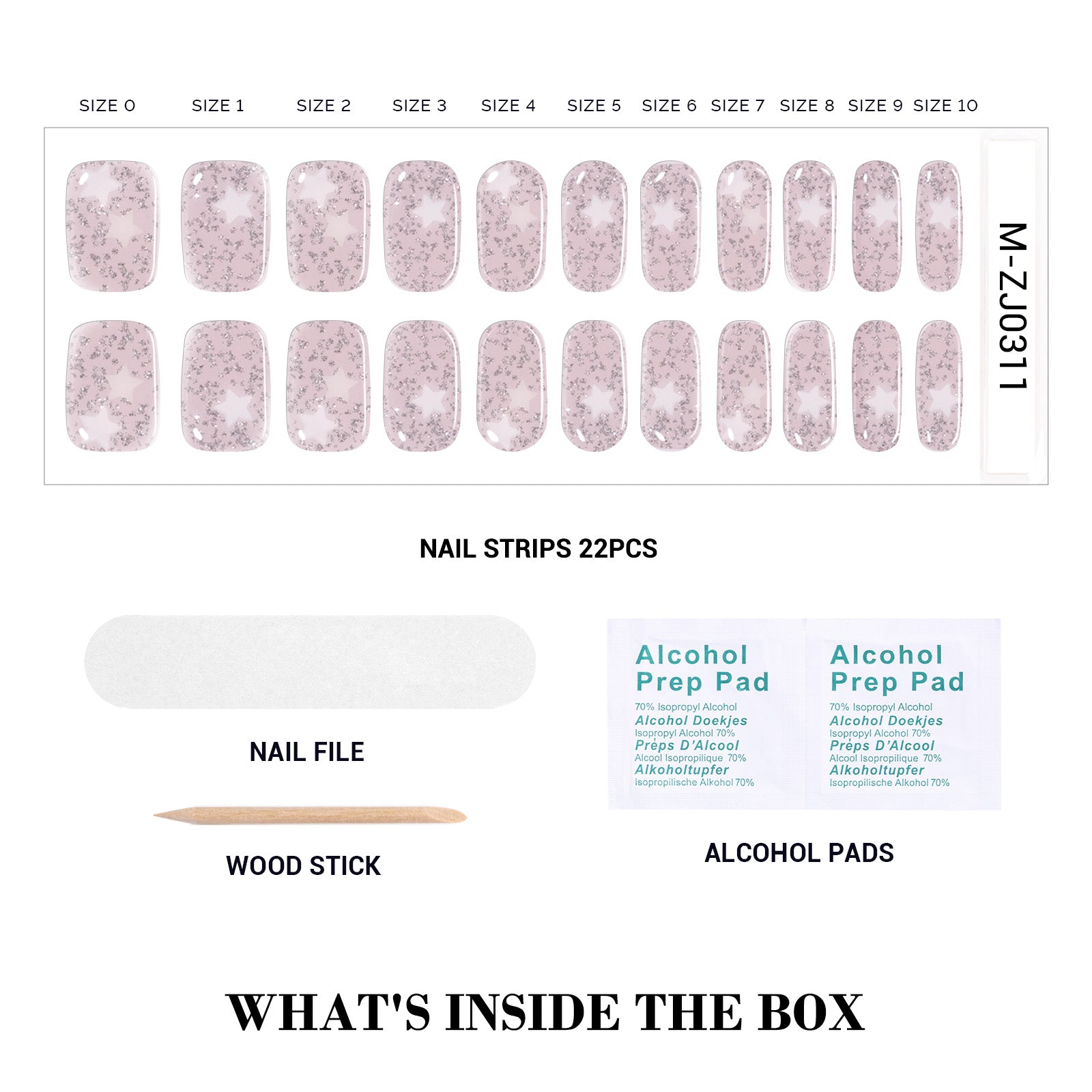 Qcoat Fully Cured Gel Nail Strips - Sliver Stars(US ONLY) - 图片5