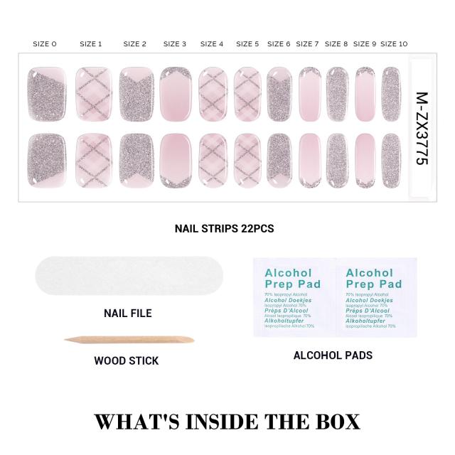 Qcoat Fully Cured Gel Nail Strips - Space French(US ONLY)