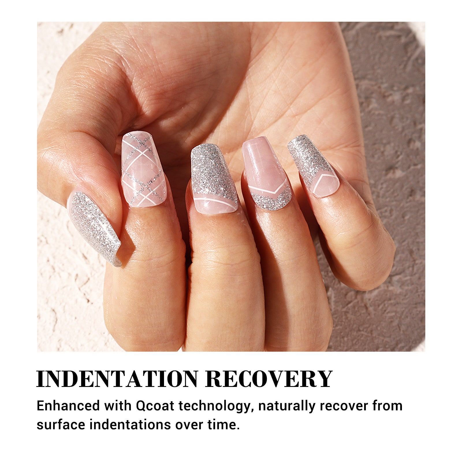 Qcoat Fully Cured Gel Nail Strips - Space French(US ONLY) - 图片3
