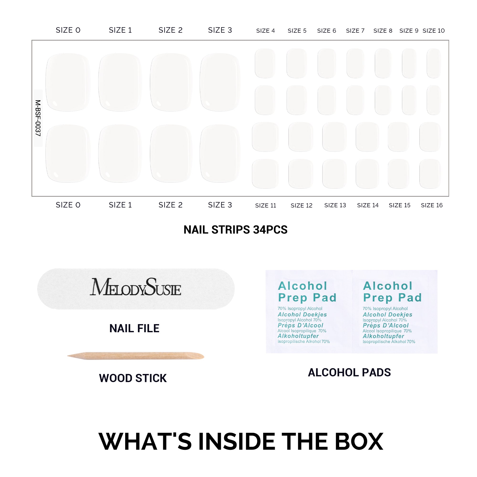 Qcoat Pedicure Fully Cured Gel Nail Strips-White(US ONLY) - 图片4