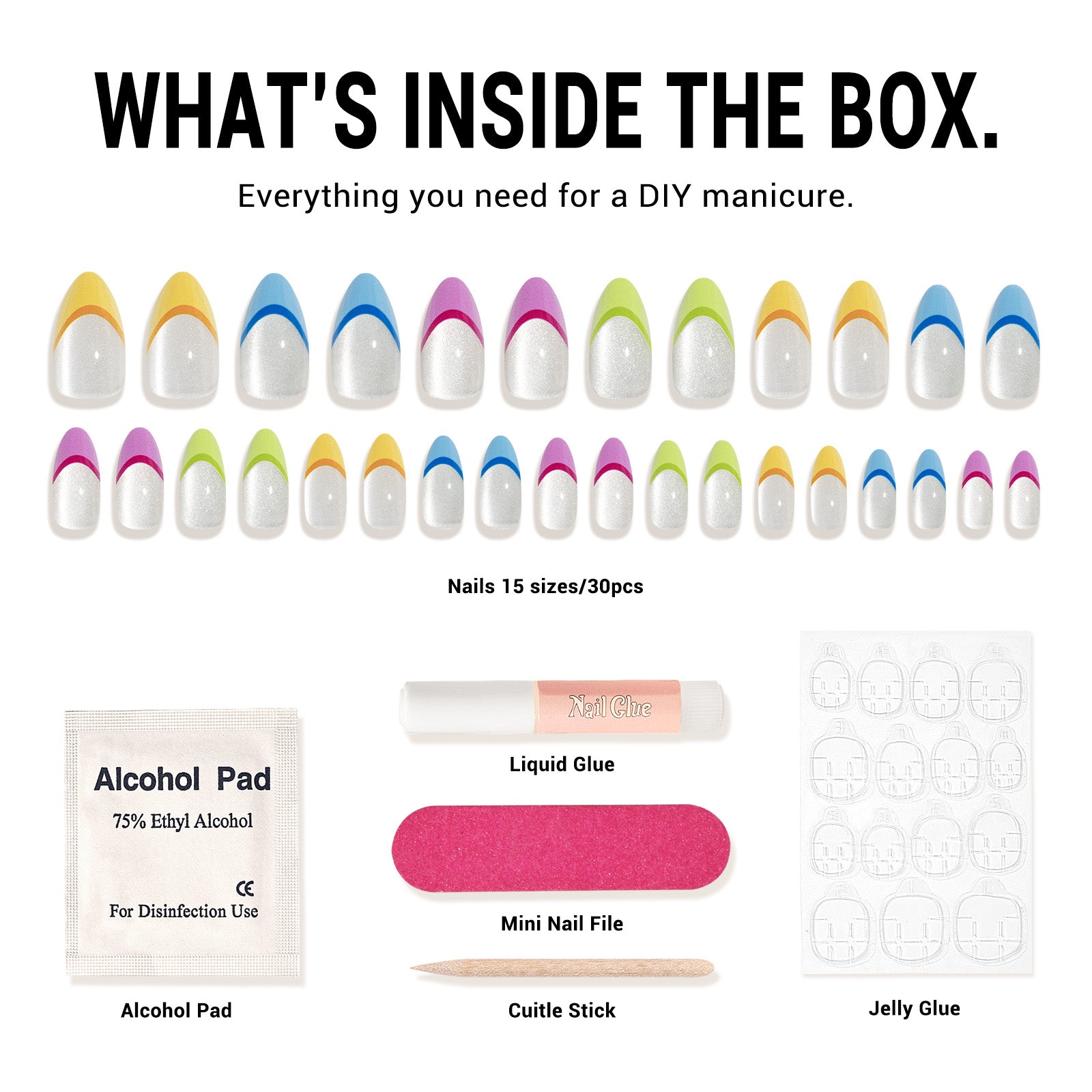 Rainbow Cat Eye Press On Nails Kit - US ONLY - 图片5