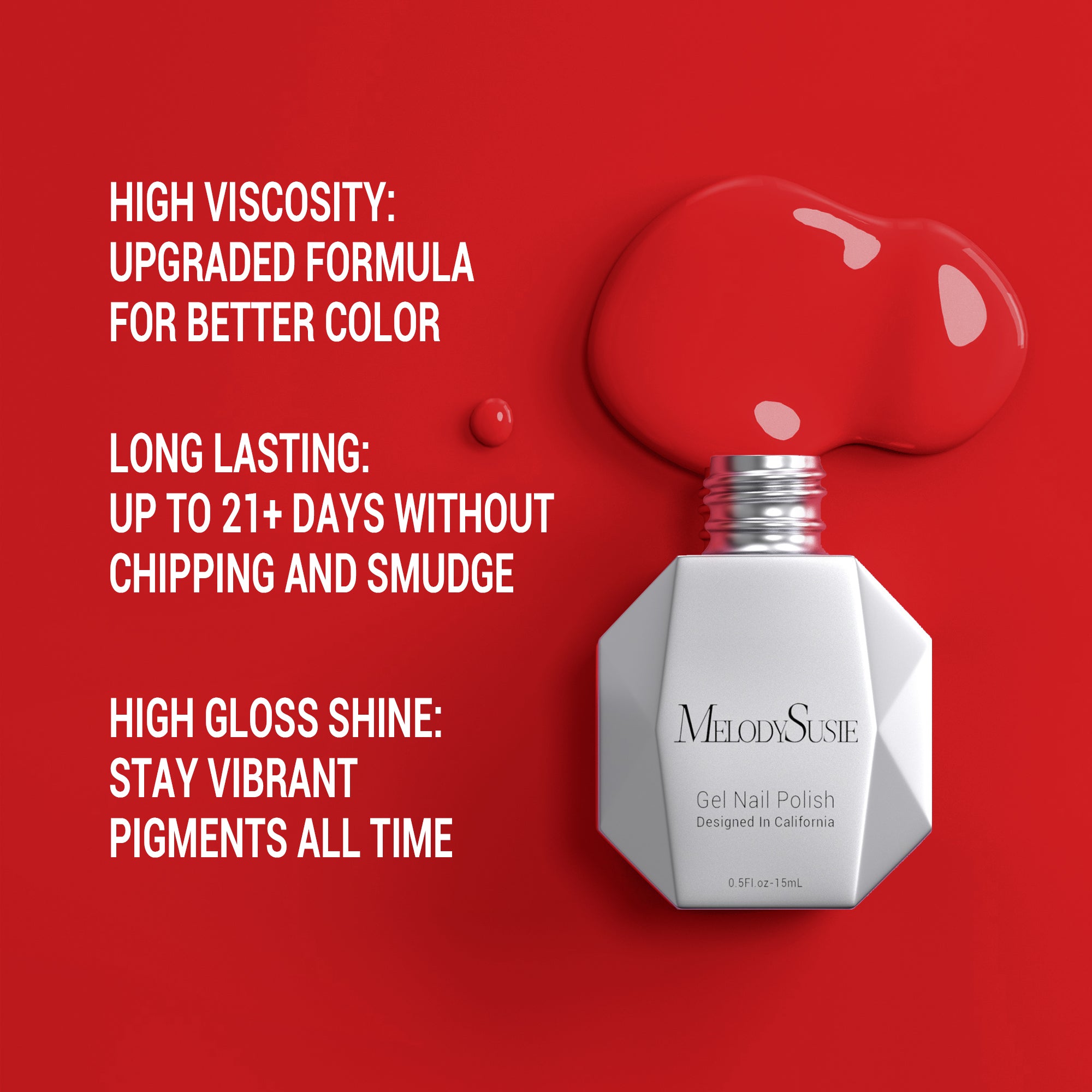 068 Rose Red - TPO-Free Thick Gel Nail Polish (15ml) - 图片3