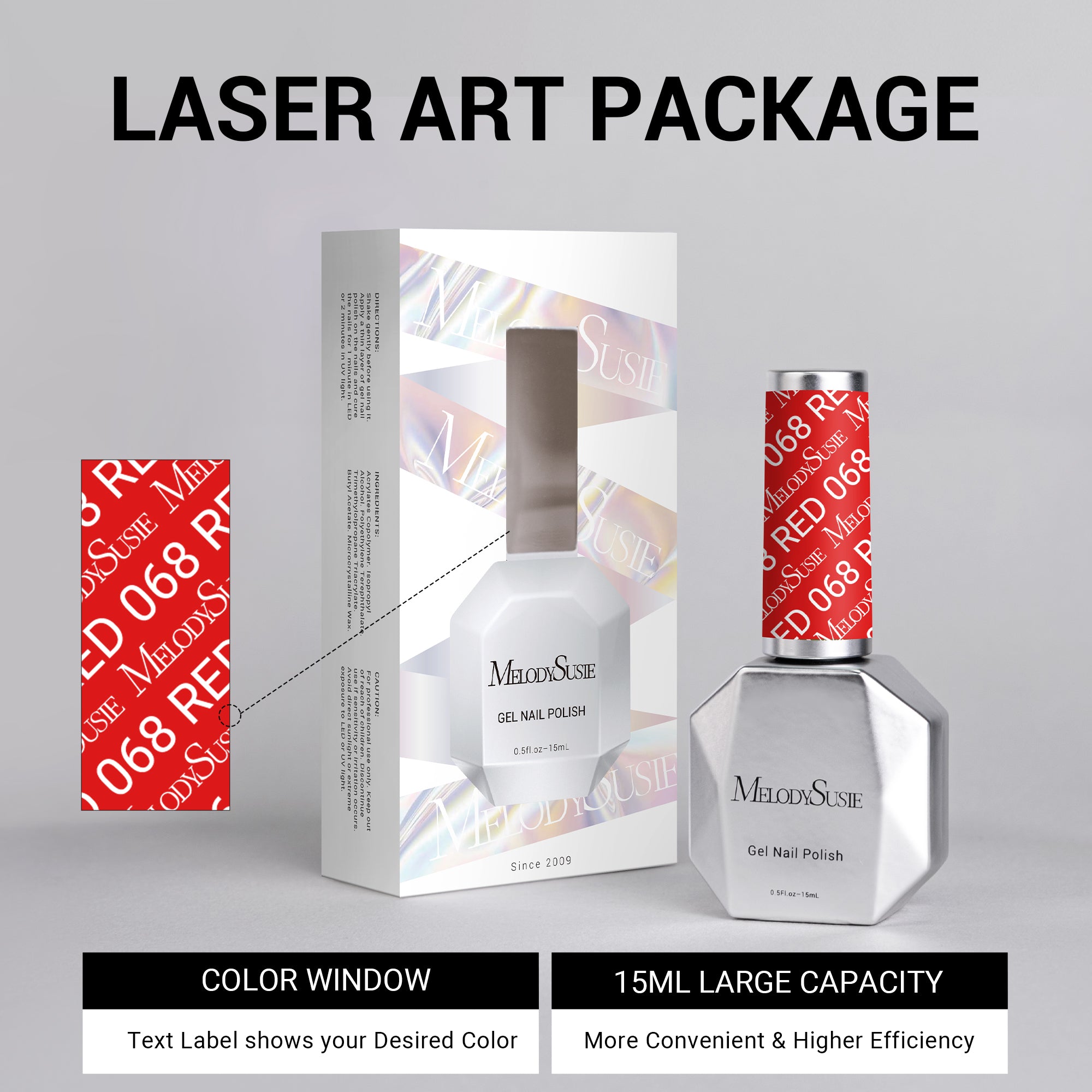 068 Rose Red - TPO-Free Thick Gel Nail Polish (15ml) - 图片6