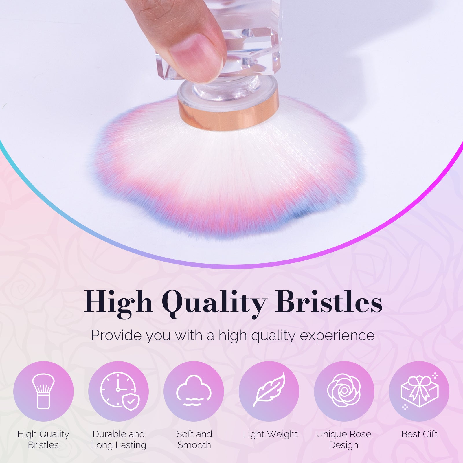 Rose Shaped Nail Dust Remover Brush - Small Size - 图片2