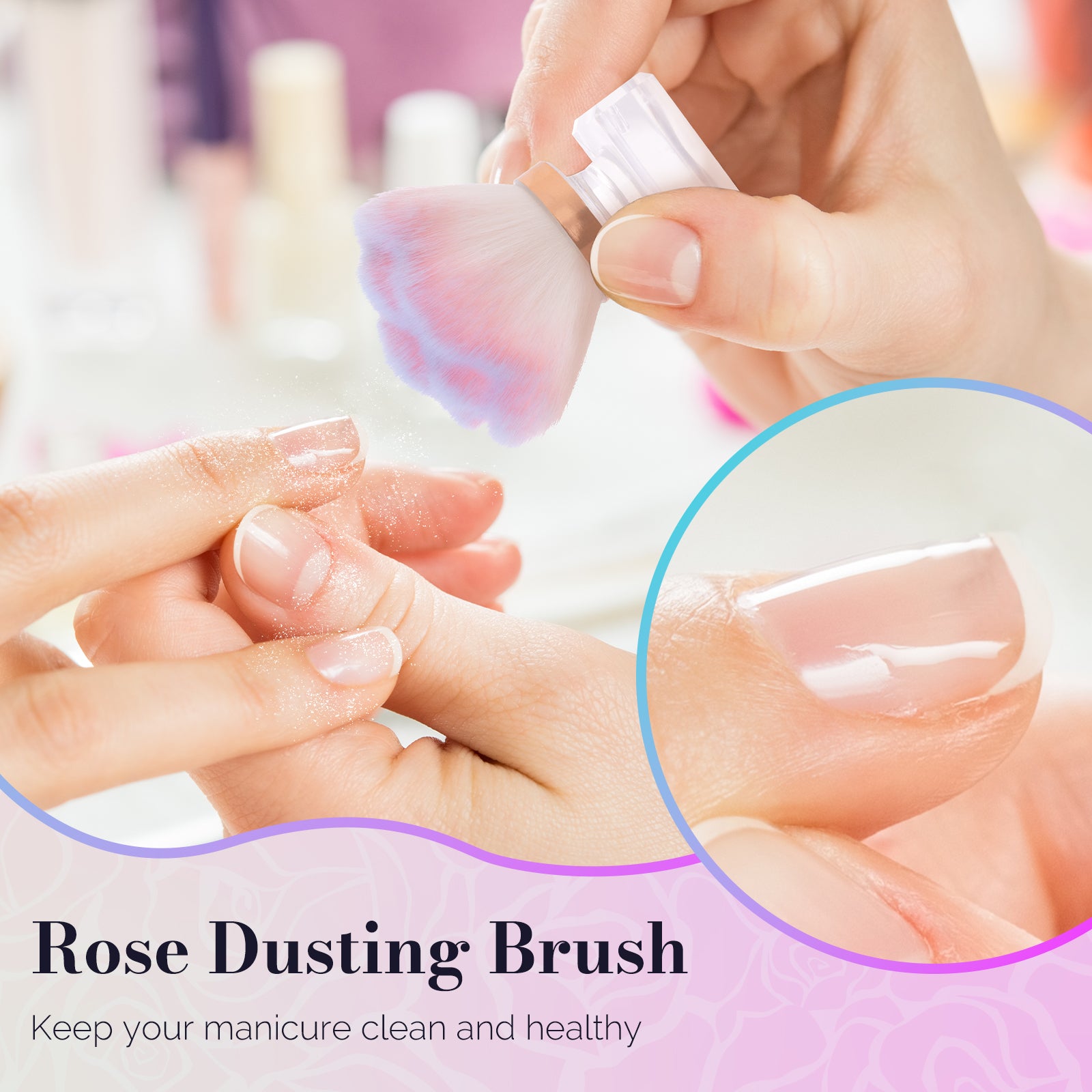 Rose Shaped Nail Dust Remover Brush - Small Size - 图片6